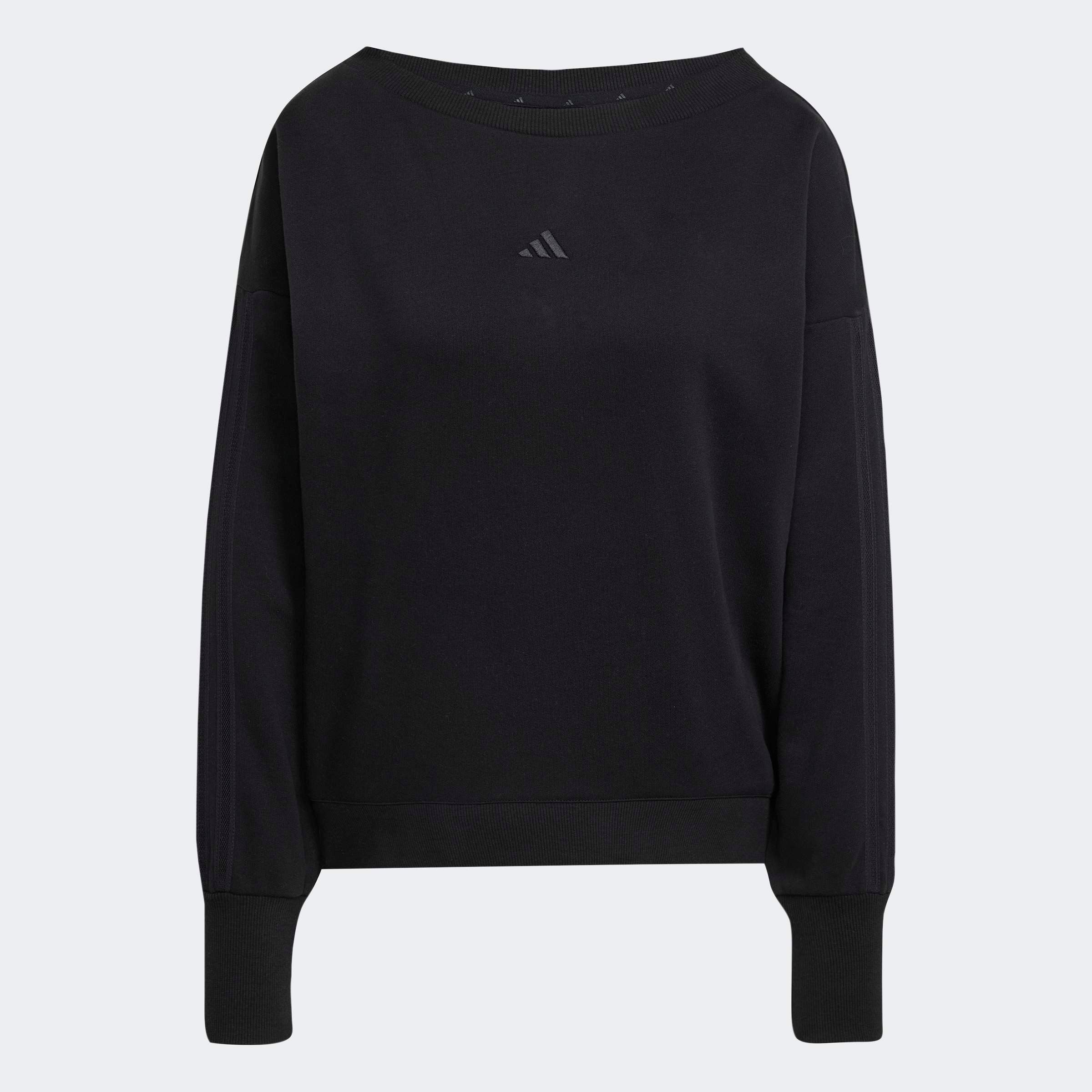 adidas Sportswear Sweatshirt SEASONAL ESSENTIALS 3-STREIFEN sportlicher Stil, Bootsausschnitt, aus French Terry