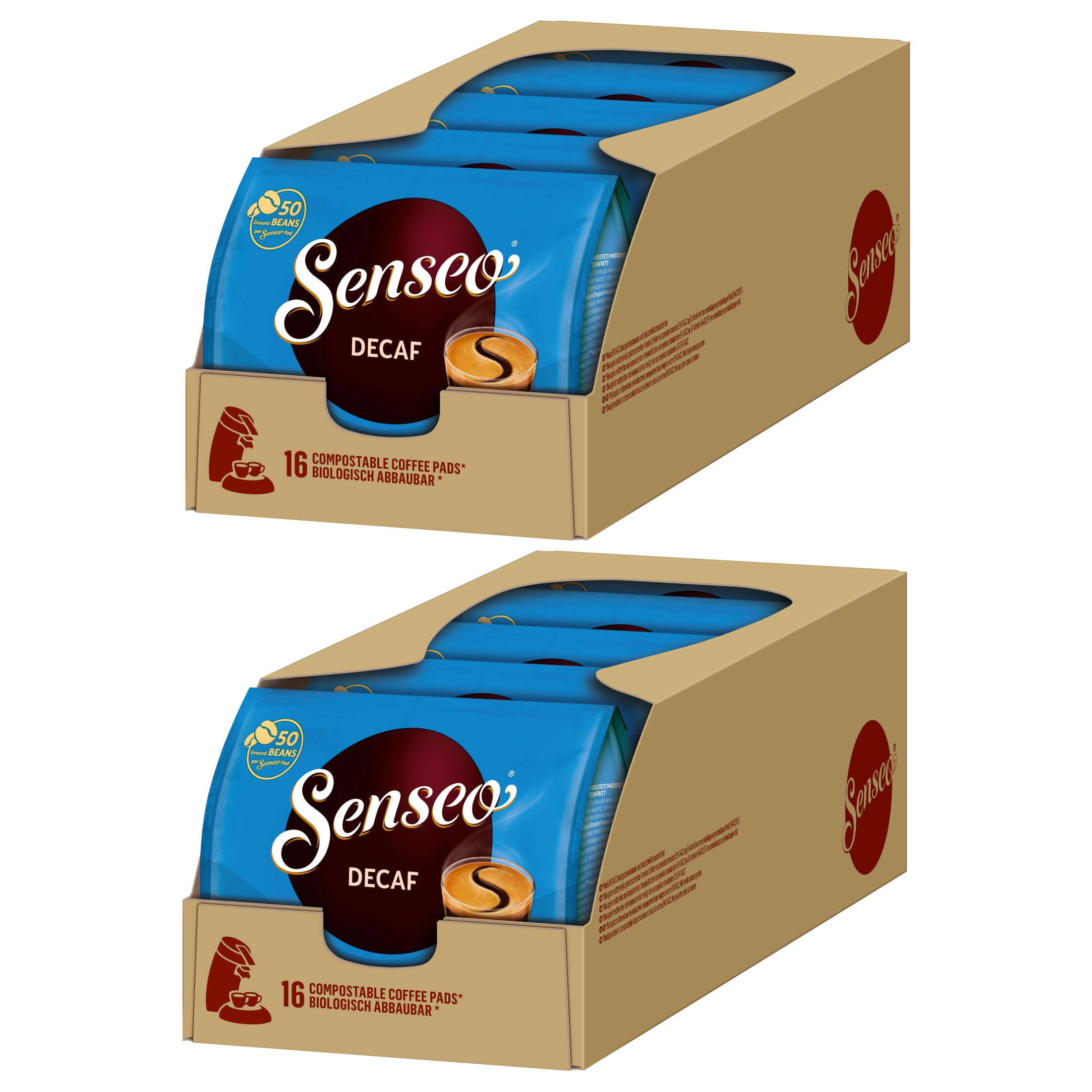 Senseo Kaffee Pads Decaf Senseo-Pads entkoffeiniert 10 x 16 = 160 Getränke, (Packung, 10er Pack)