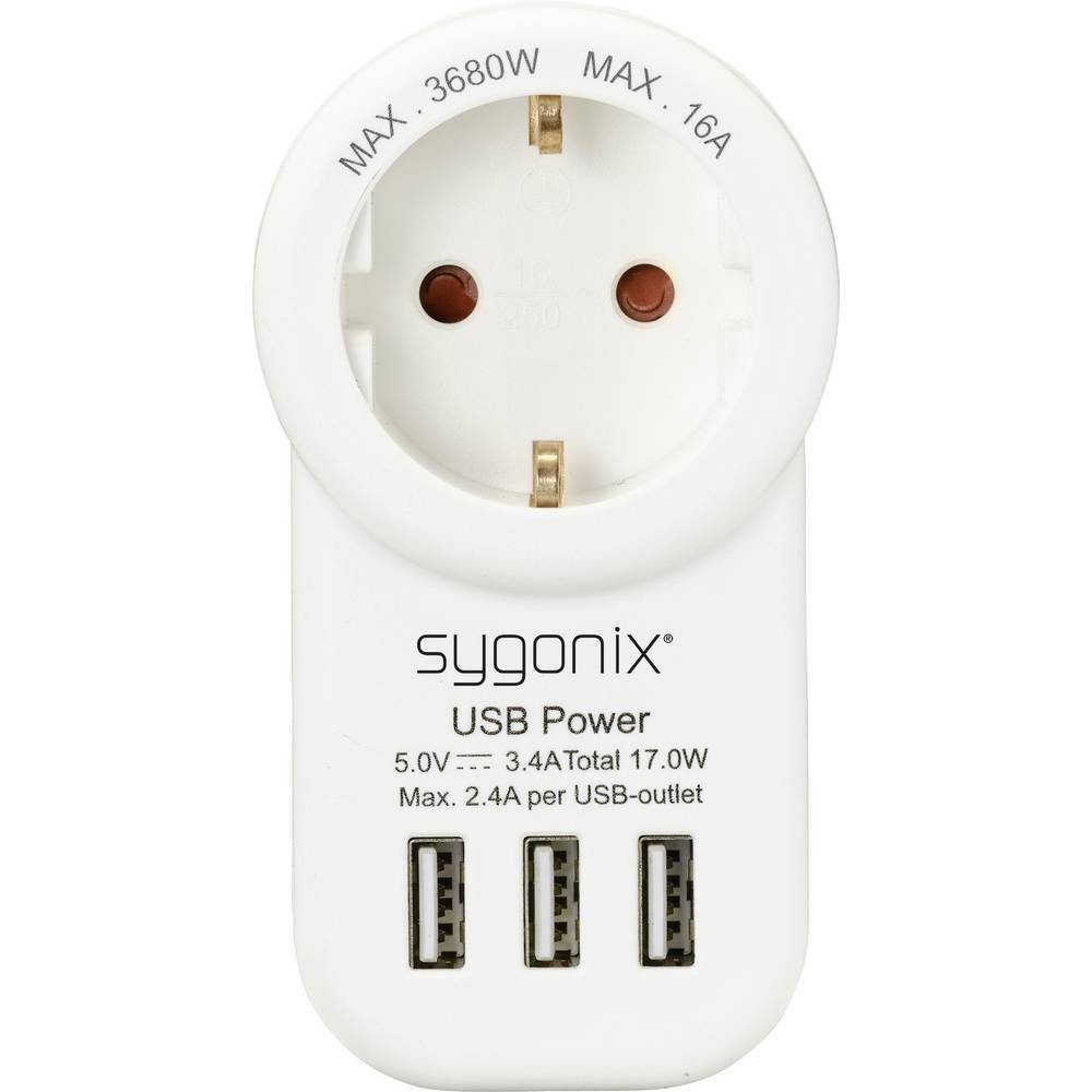 Sygonix Steckdose USB Ladeadapter 3.4 A SY-4755856, mit USB – Bild 2 von 5