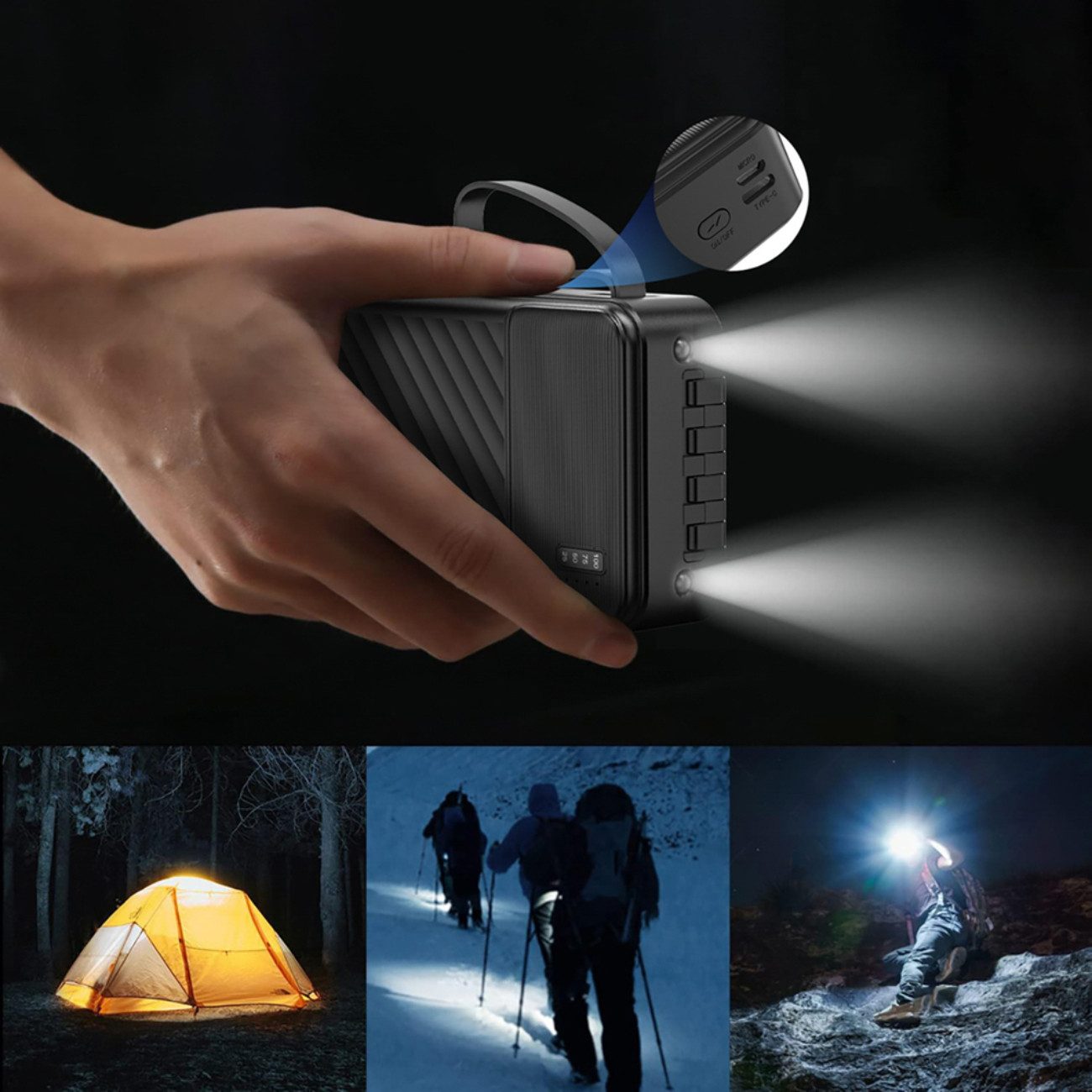 Dudao K11PRO Powerbank 20000 mAh (5 V), 20000 mAh Powerbank mit 4 integrierten Kabeln – Bild 4 von 5