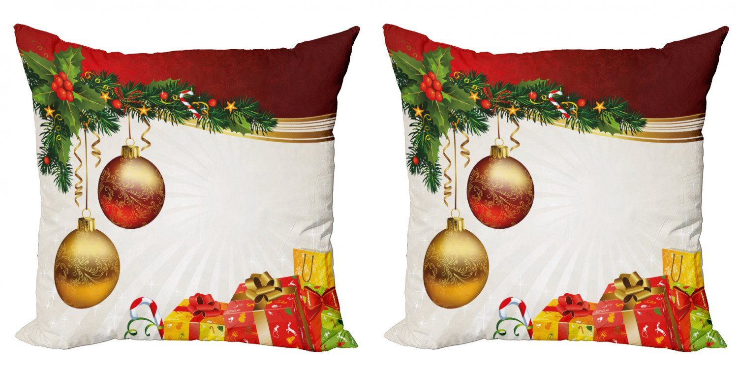 Flitter (2 Doppelseitiger Weihnachten Kissenbezüge Yule Eve Accent Abakuhaus Digitaldruck, Modern Ball Stück),