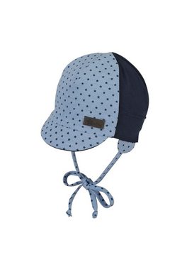 Sterntaler® Strickmütze Schirmmütze (1-St., Wintermütze mit Bindeband und Ohrenklappen ideal für kalte Tage) Kindermütze Baumwollmischgewebe mit kleinen Sternen