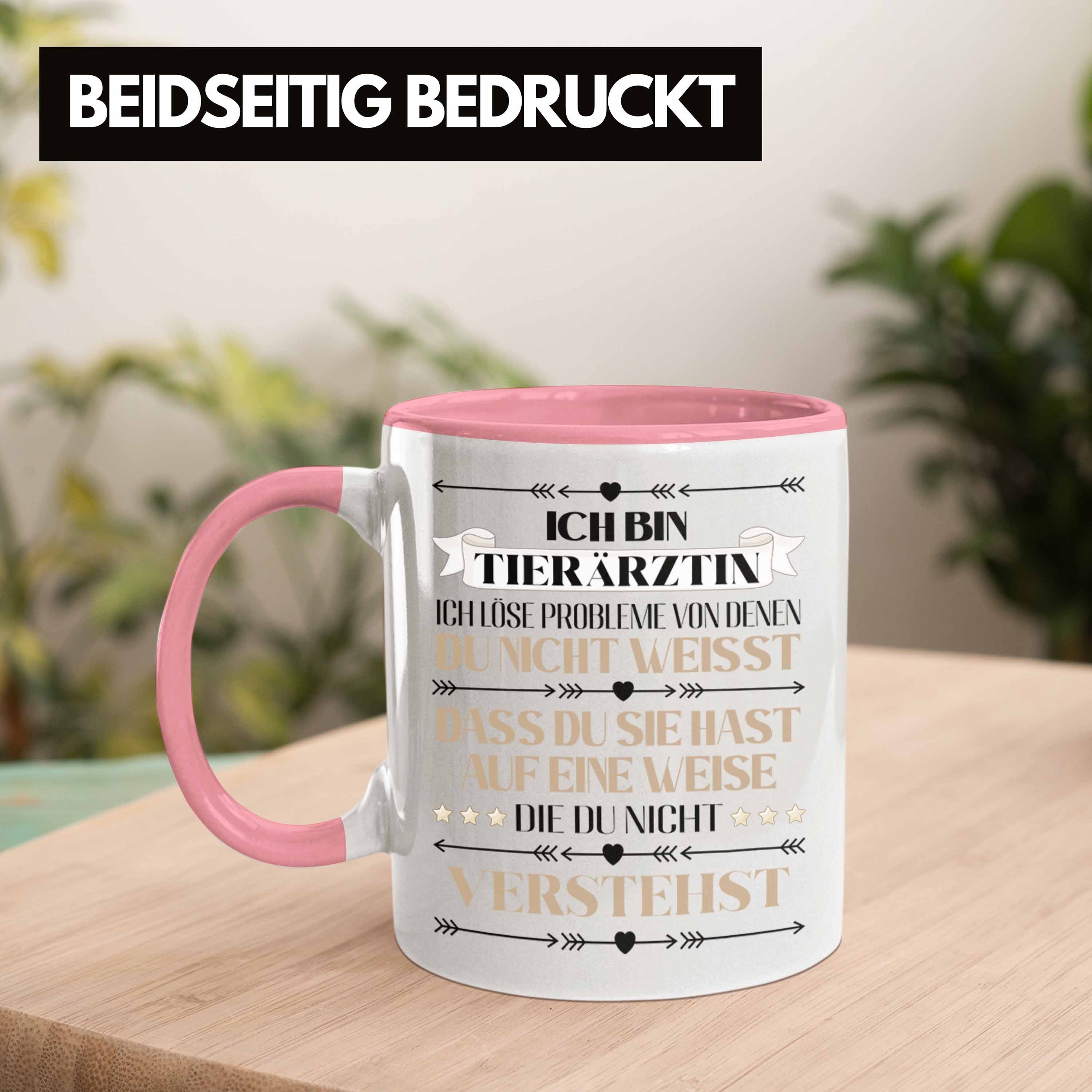 Trendation Tasse Tierärztin Kaffeebecher Trendation Lustiger Geschenkidee - Rosa Spruch Geschenk