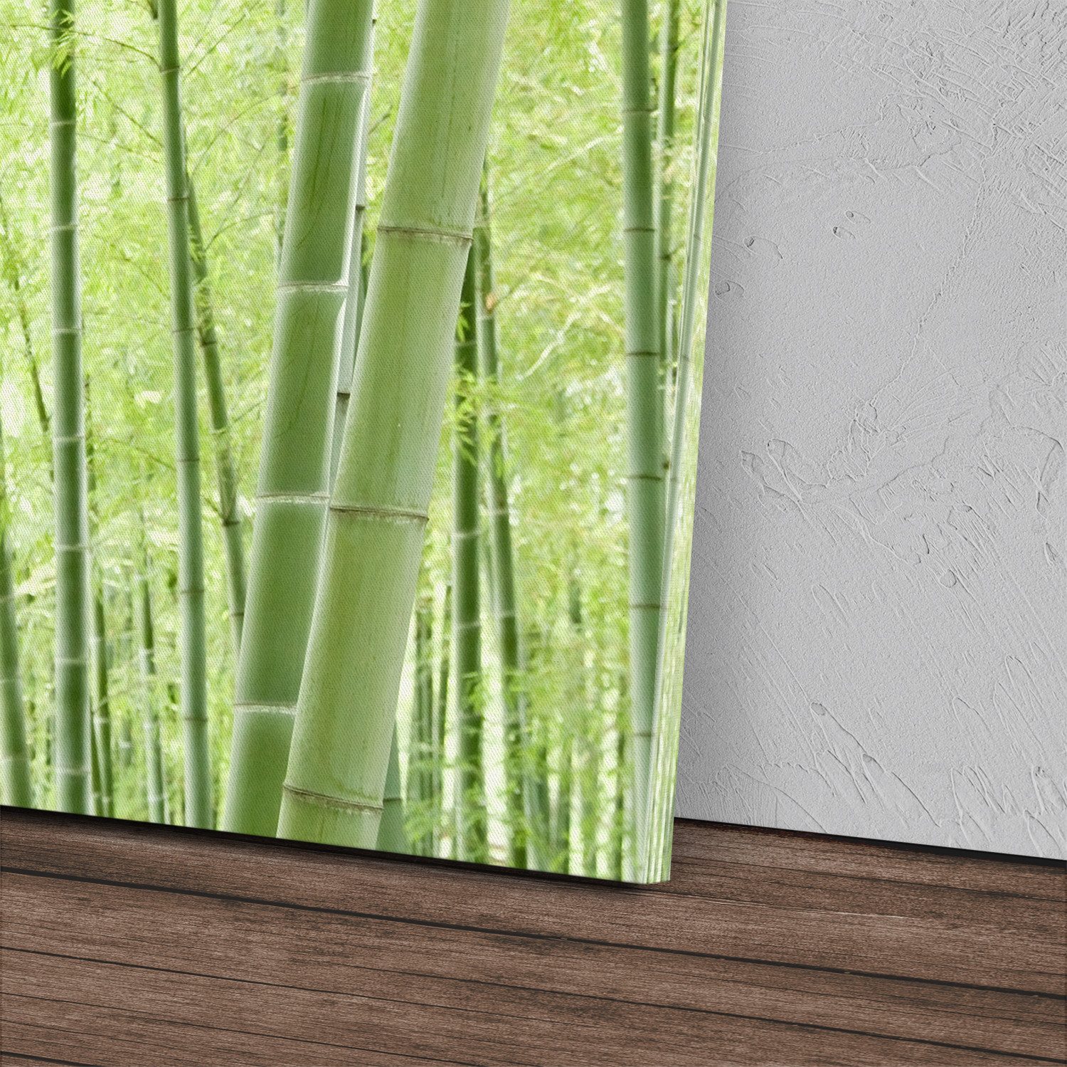 Sinus Art Leinwandbild Kunstdruck Bilder 120x60cm Bambus Bambuswald Asien Natur Grün, (1 St)