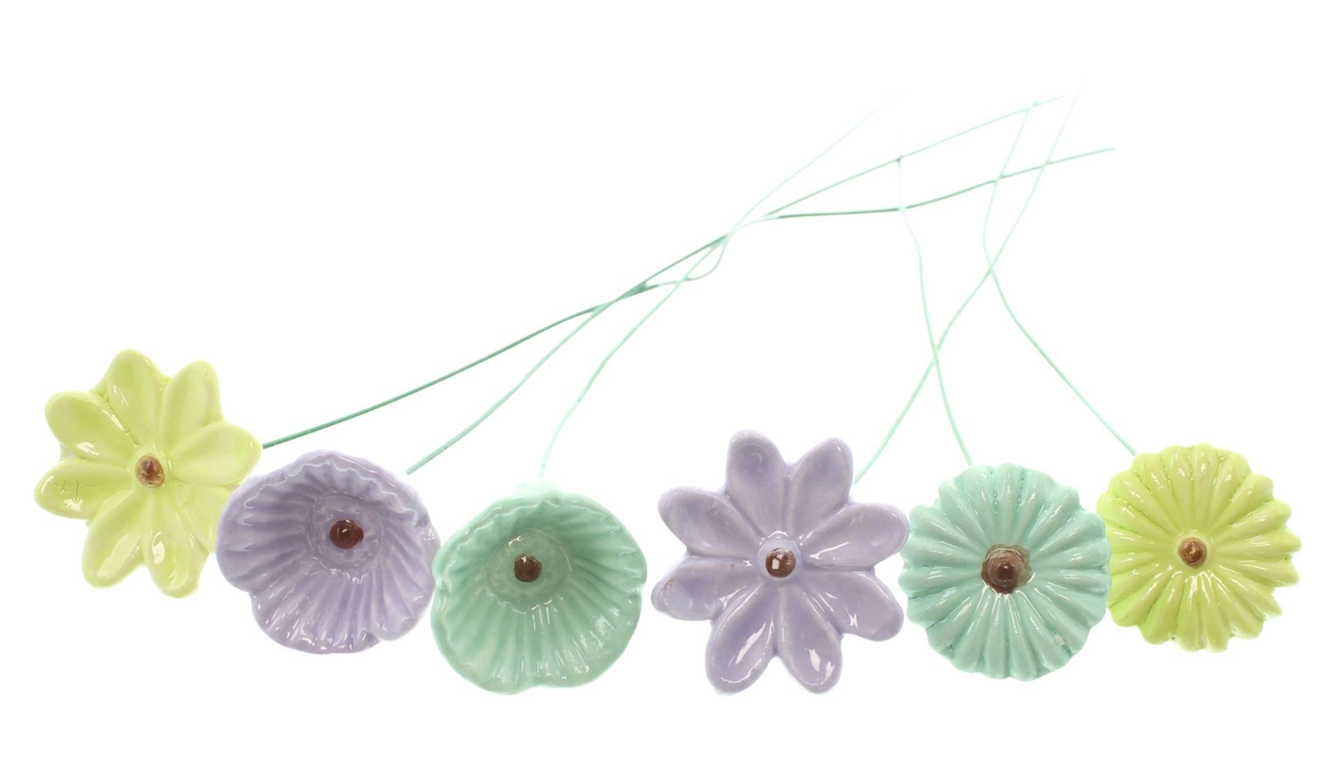 Home-trends24.de Gartenstecker Blumen Stecker Pastellblüten 6er Set Deko Bumen glänzend 30 cm (6-St) – Bild 3 von 5
