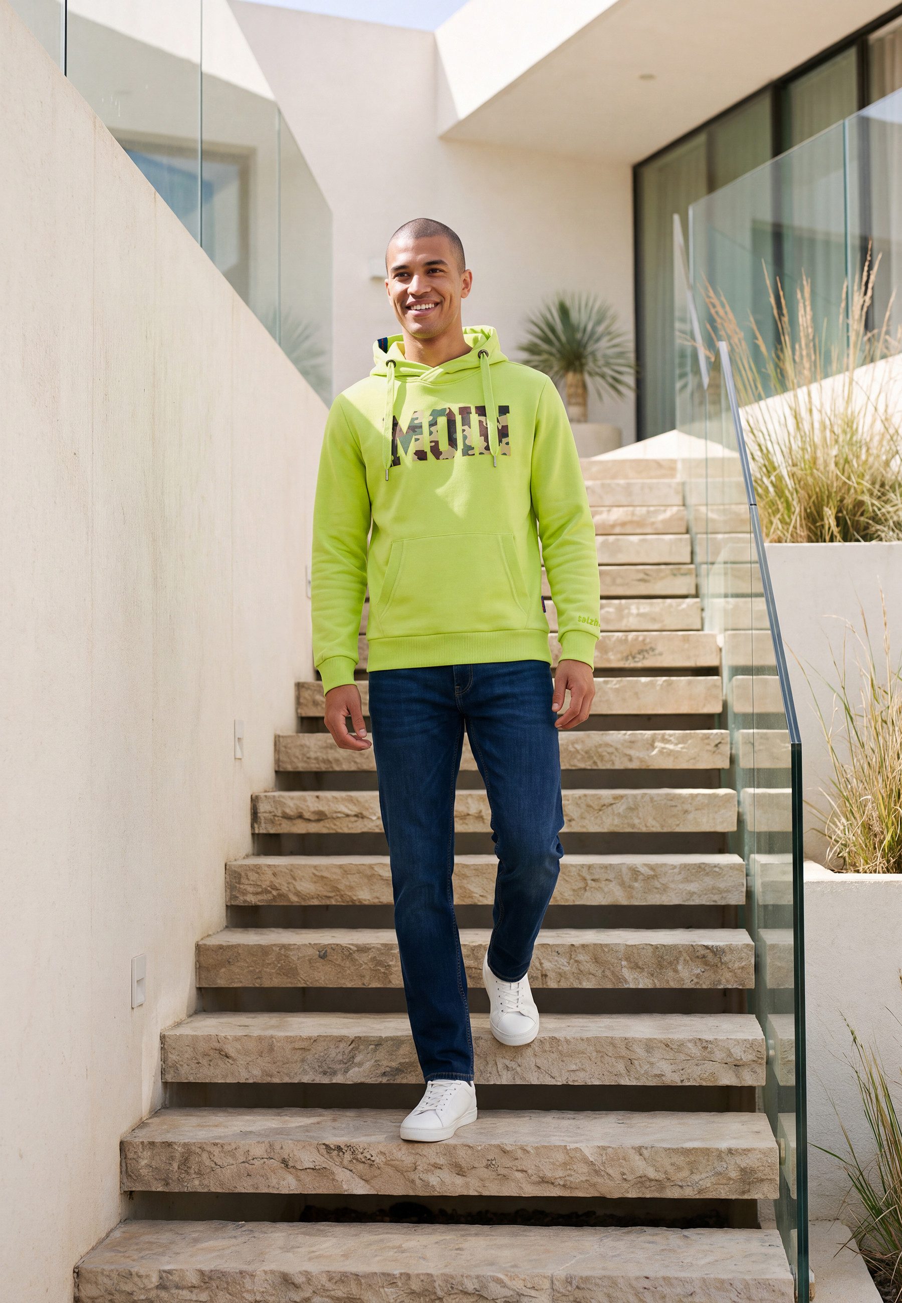salzhaut Hoodie HEFF - MOIN Camouflage Herren normale Passform salzhaut Kapuzenpullover – bequemer Fit und nordisch klares Design