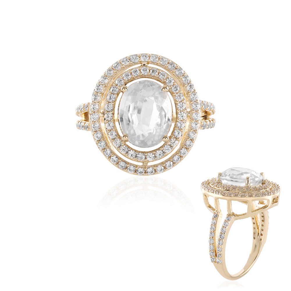 Cavill Goldring Cavill 9K Gelbgold Zirkonring Oval 4,01 ct mit 96 Zirkonen Damen (1-tlg)