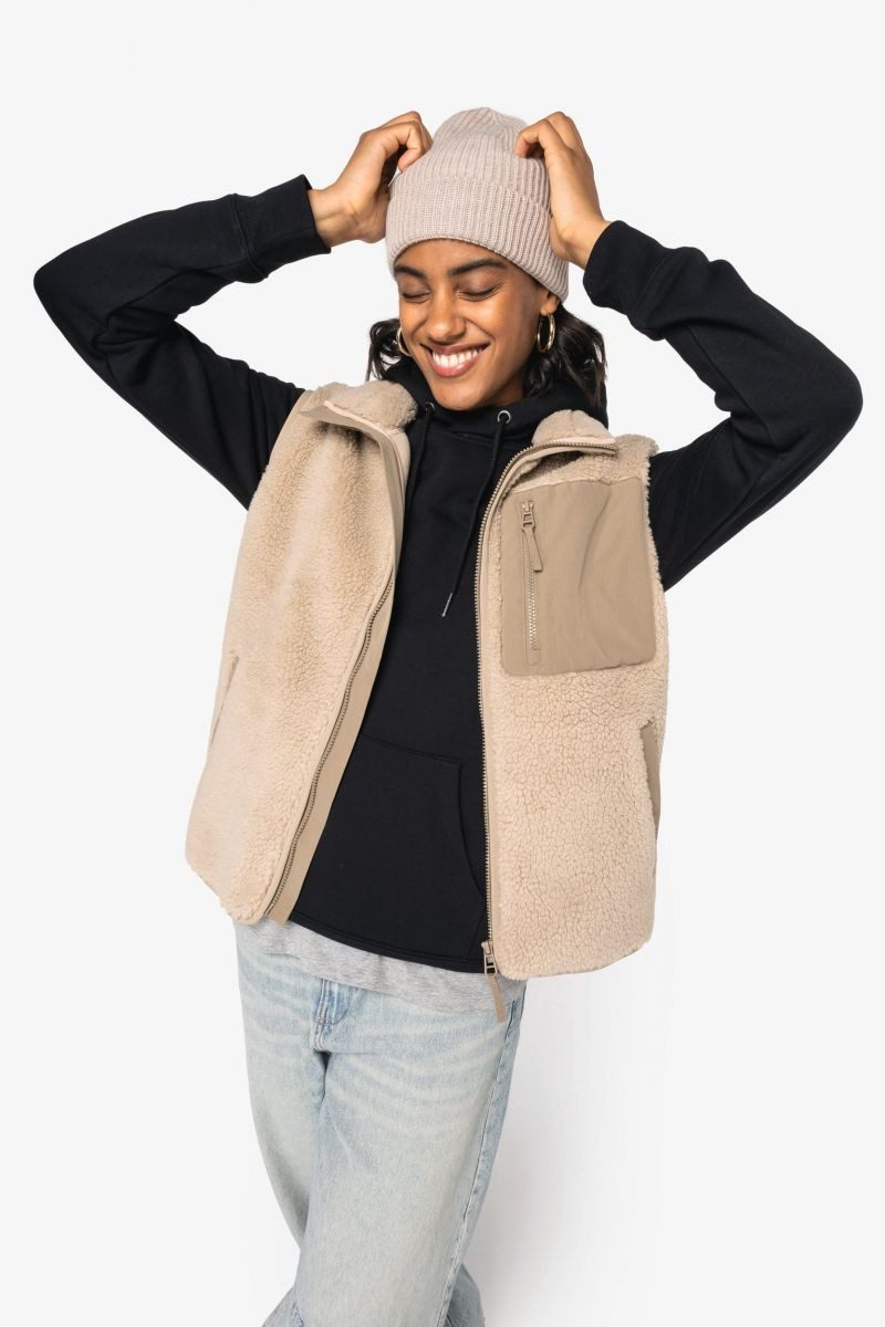 Native Spirit Funktionsweste Umweltfreundlicher Unisex Sherpa-Bodywarmer