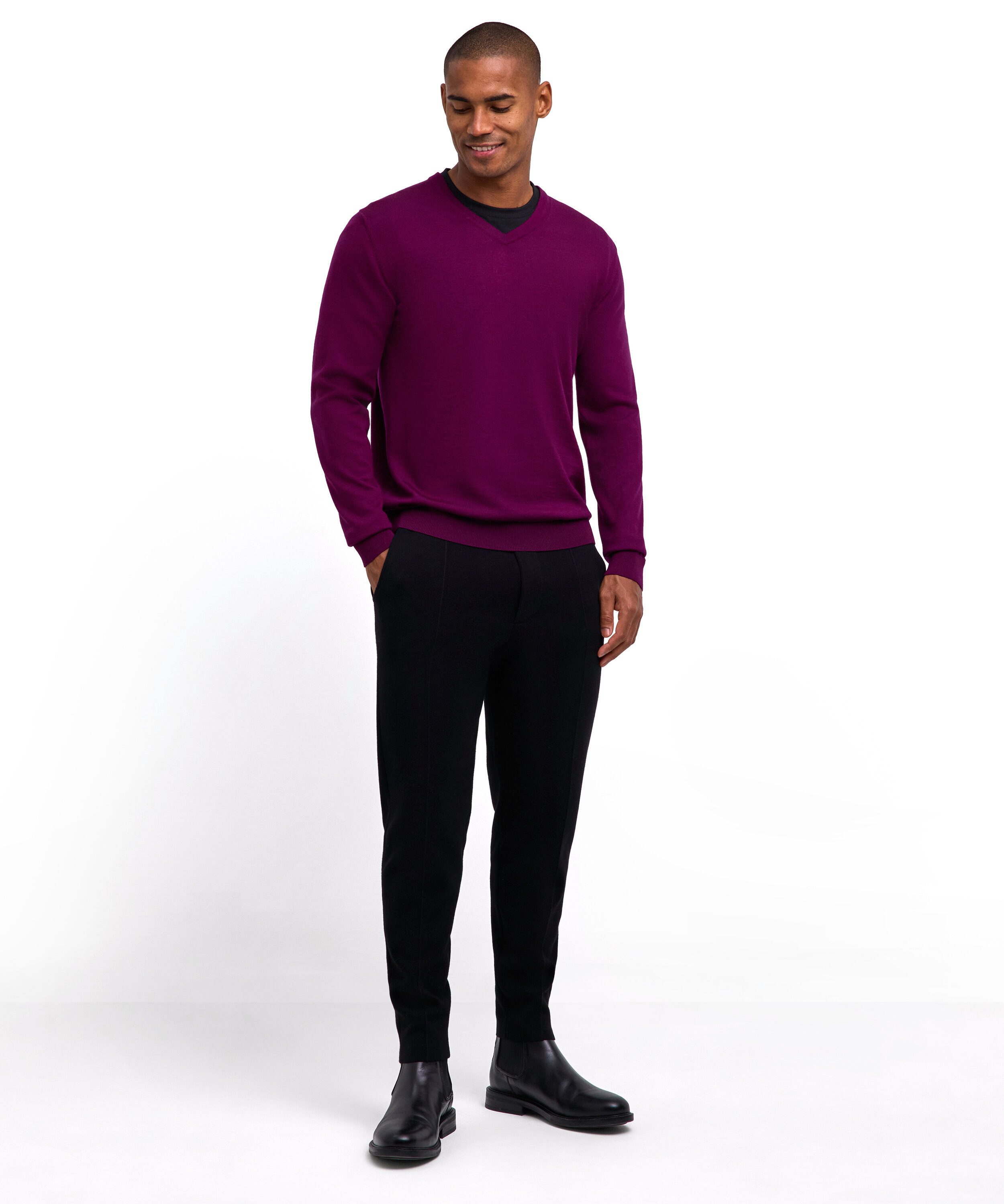 FALKE Strickpullover Pullover aus reiner, extrafeiner Merinowolle (1-tlg) aus reiner, extrafeiner Merinowolle