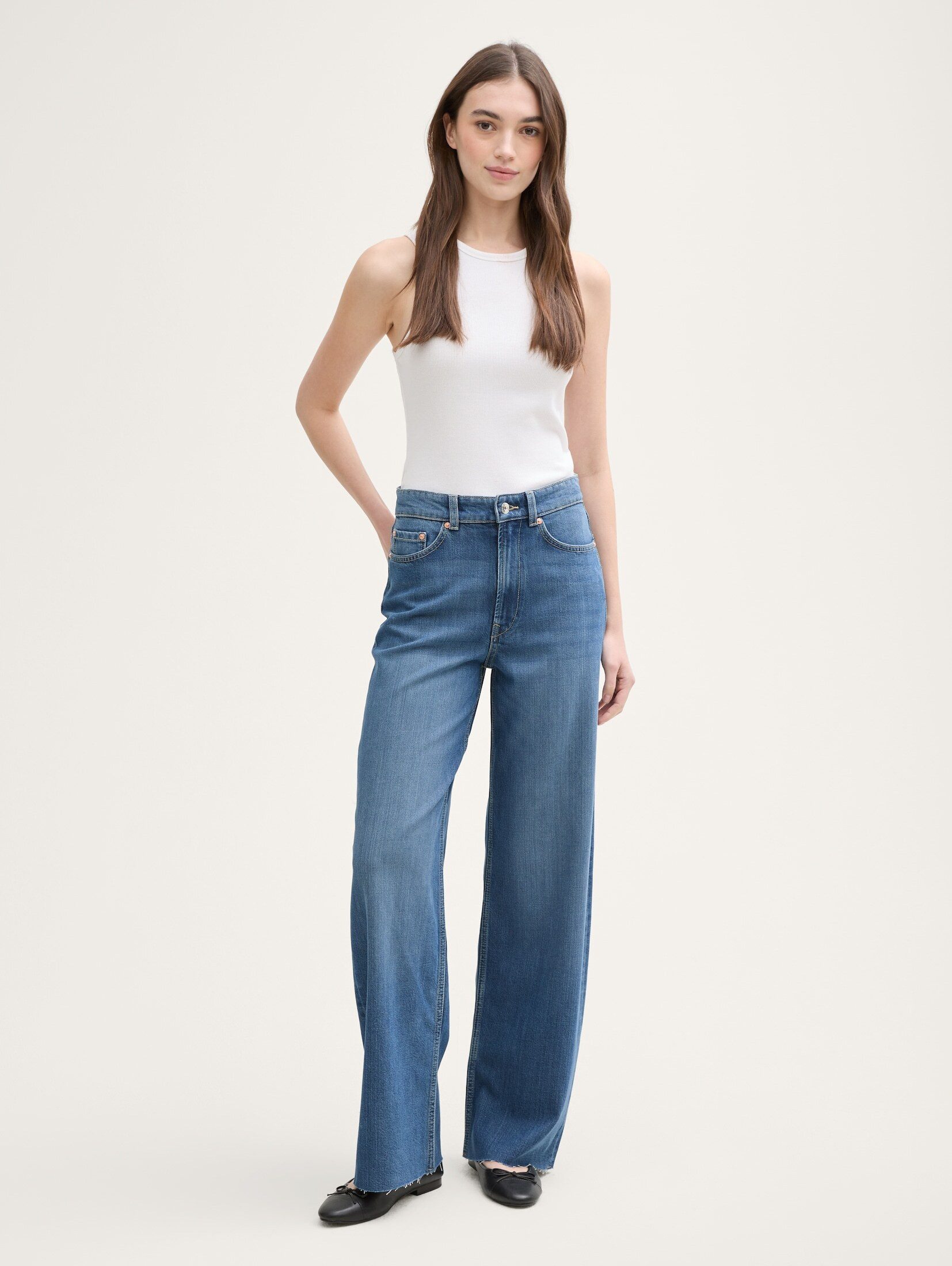TOM TAILOR Denim Weite Jeans Jeanshosen TTLINOU WIDE Jeans günstig online kaufen