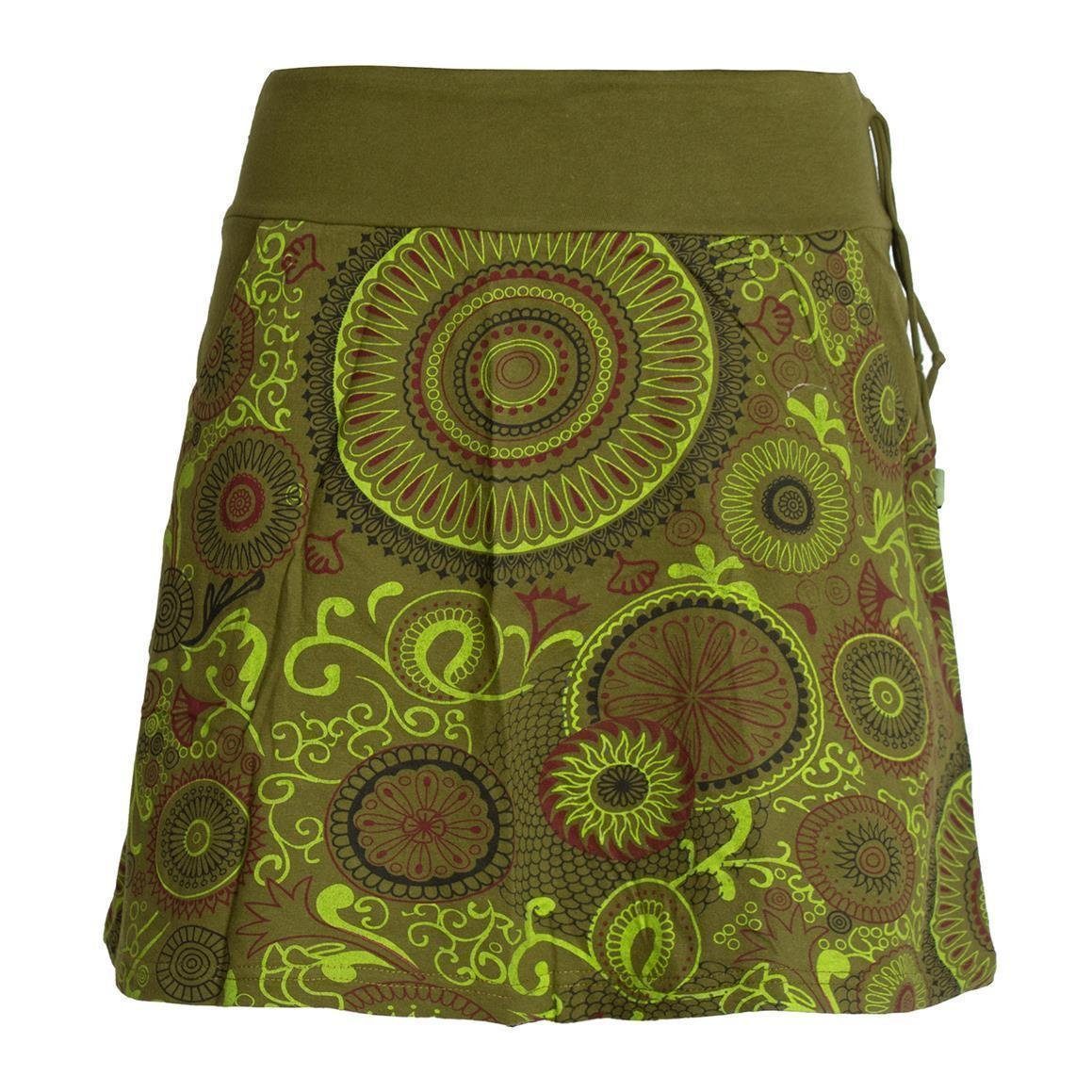 Vishes Minirock Rock bunt mit Mandalas und Blumen bedruckt Cacheur, Ethno, Goa, Hippie Style