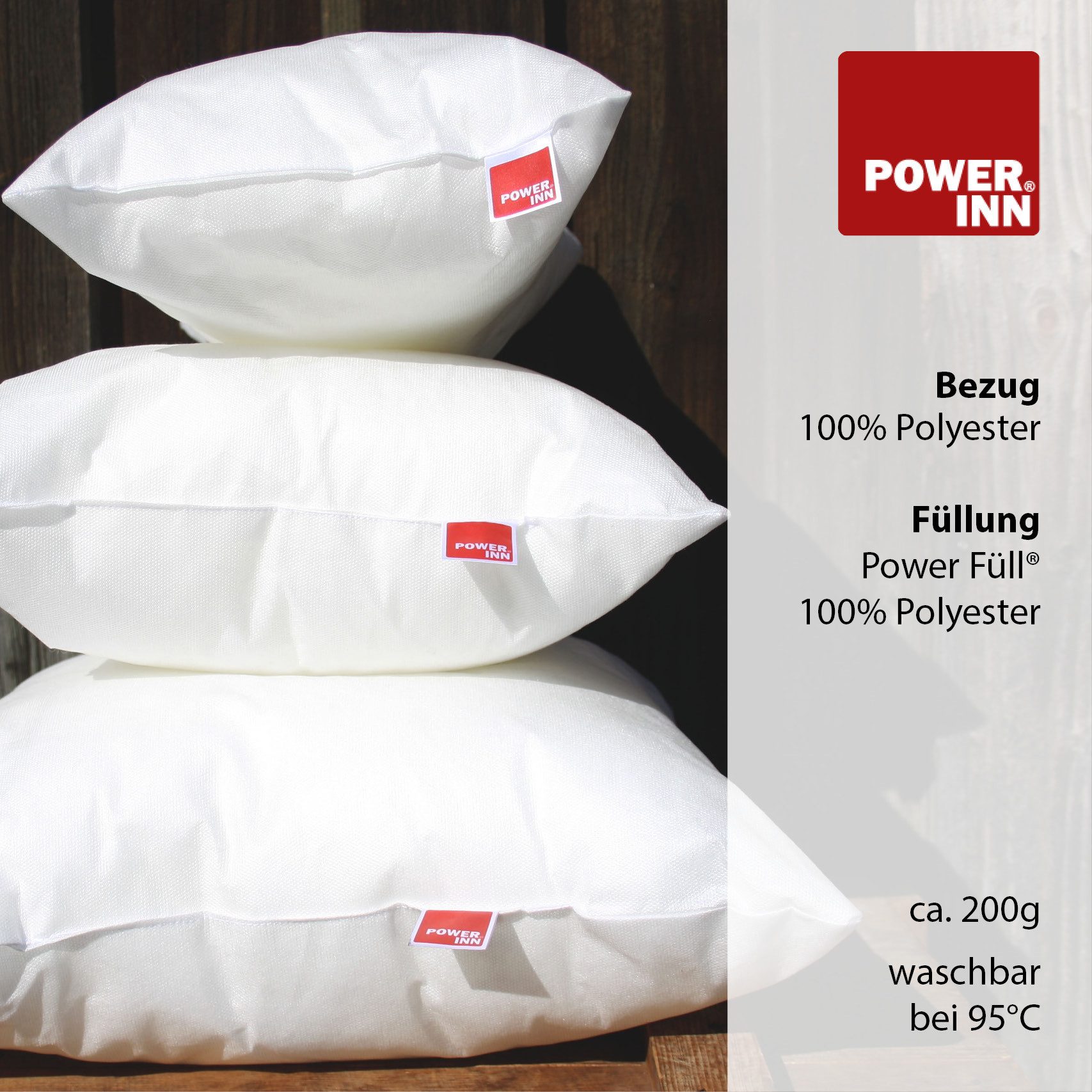 POWER INN Kissenfüllung POWER INN Innenkissen Polyester, 30 x 30 cm, Kisseninlett, Waschbar