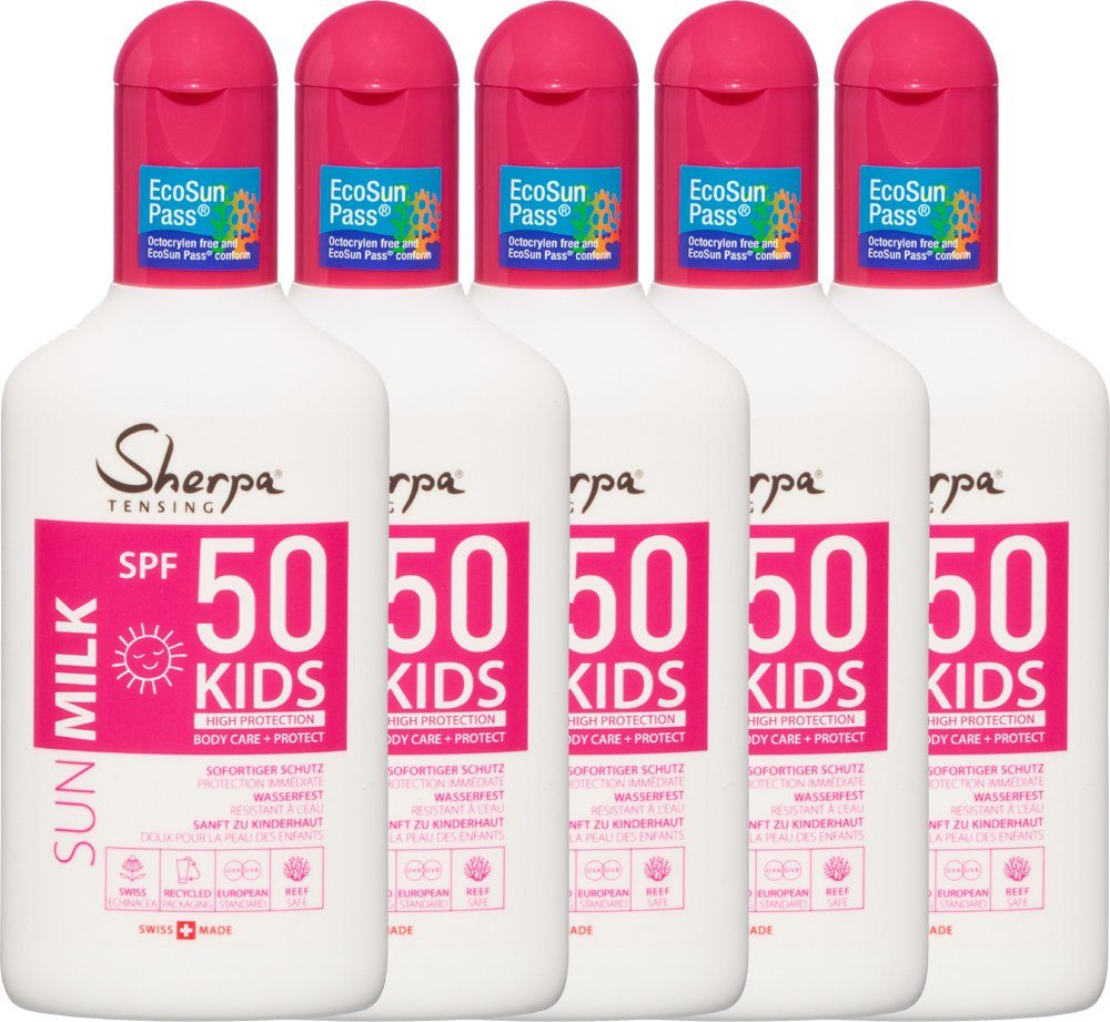 Kinder 50, UVA/UVB SPF Tensing 5-tlg., Wasserfest, Für Spendet Filtersystem, Vegan 5x175ml Sonnenschutzcreme Sherpa Feuchtigkeit,