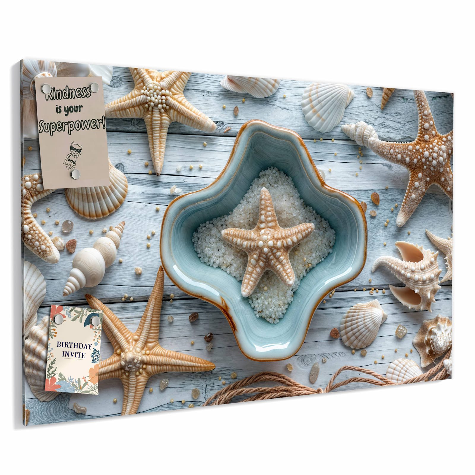 Primedeco Memoboard Metall Muscheldeko Sternform – beschreibbar & magnetisch, (Inklusive Stift, Magnete und Montagematerial, 1-tlg., 9 verschiedene Größen), Magnetisch und Beschreibbar