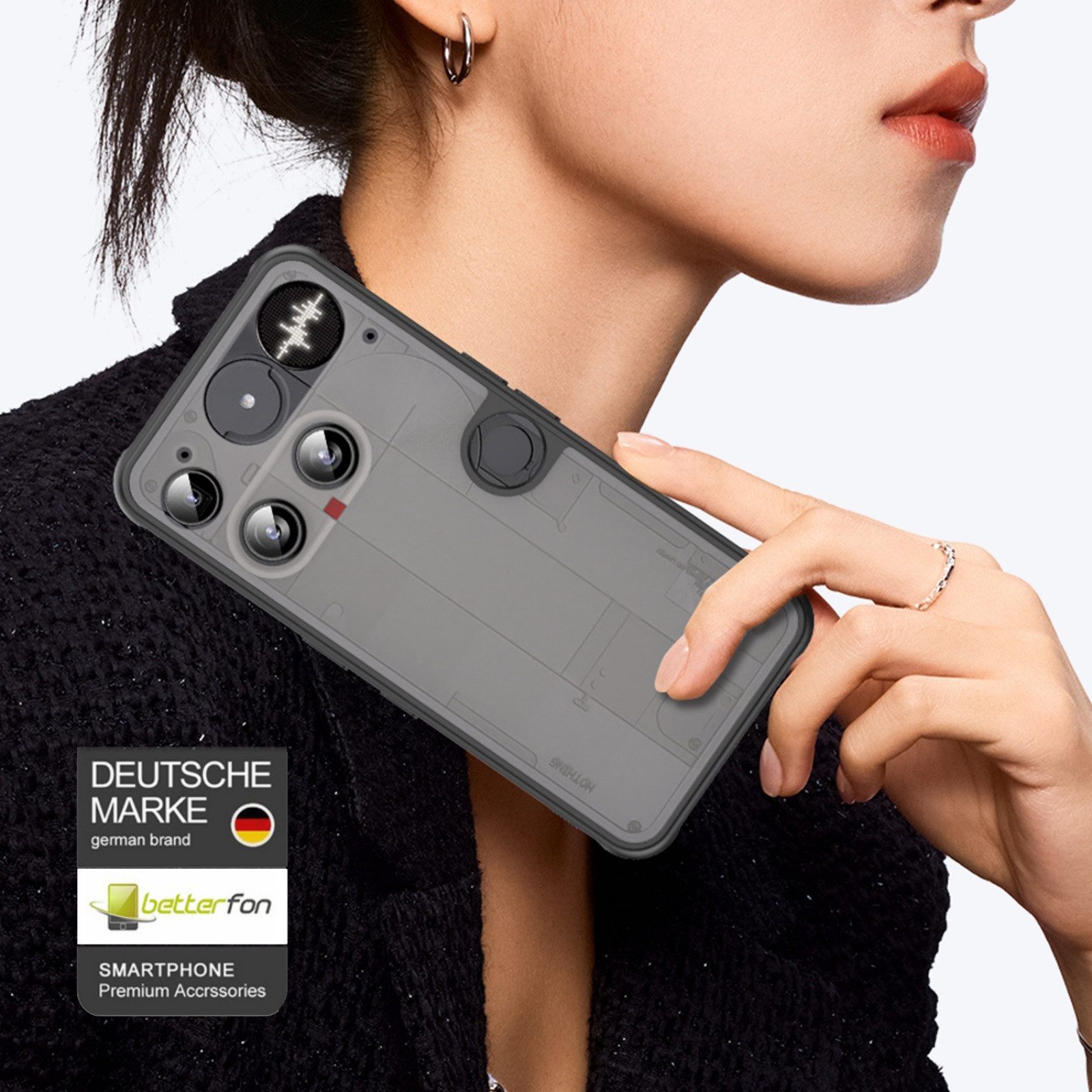 betterfon Handyhülle für Nothing Phone Modelle Hülle Matt Stoßfest Schutzhülle Back cover, Stoßdämpfendes TPU schützt vor Stürzen und Kratzern – Bild 2 von 5