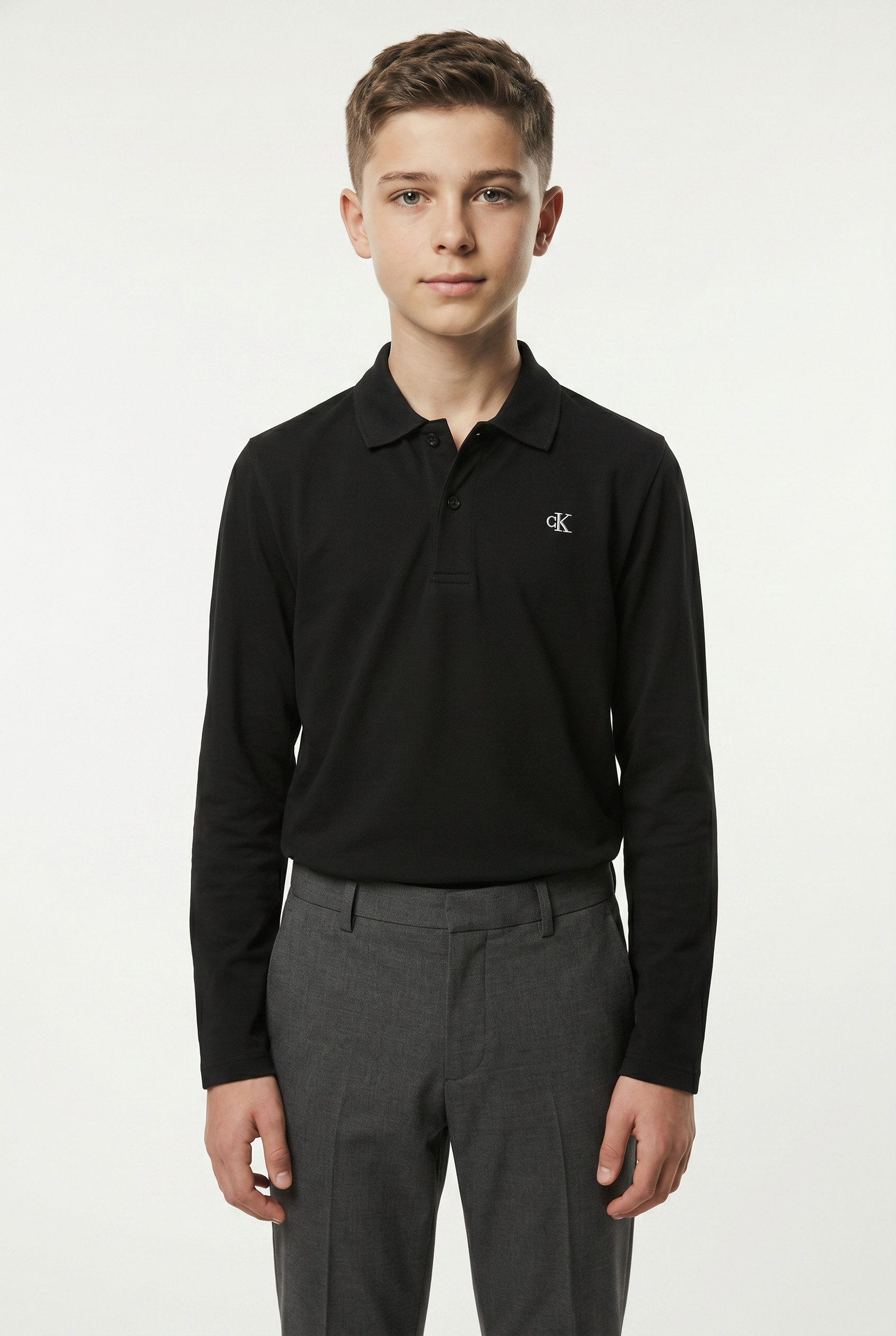 Calvin Klein Jeans Langarm-Poloshirt SOLID PIQUE POLO Regular fit mit Polokragen