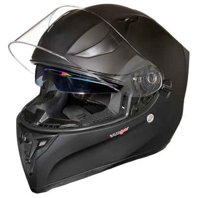 rueger-helmets Motorradhelm »rueger RT-826 Motorrad-Helm Integralhelm Fullface Helm Pinlock Sonnenvisier ECE Damen und HerrenRT-826 Matt Schwarz XS«