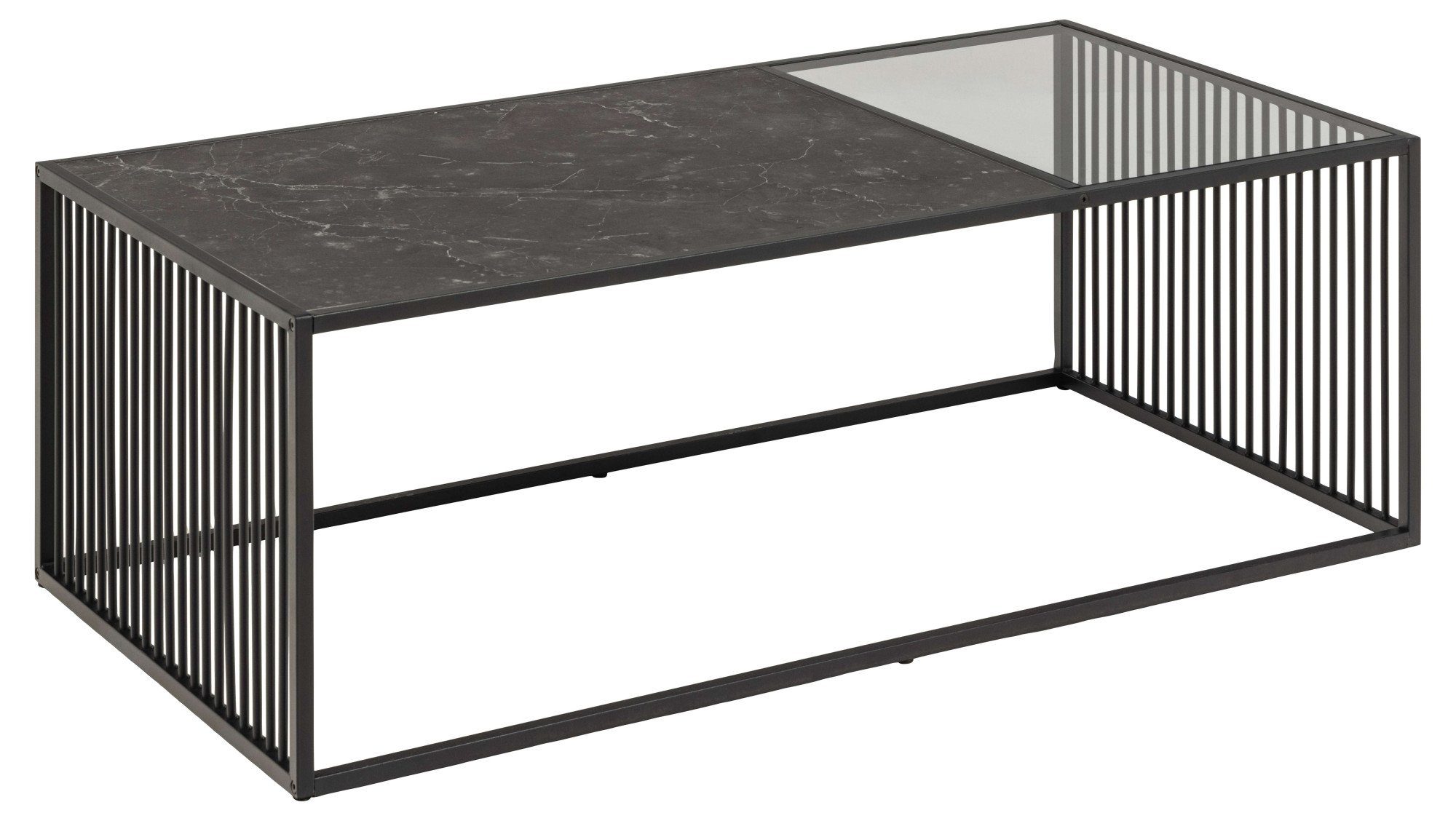 ACTONA GROUP Couchtisch Strington, Marmoroptik schwarz - modern & stilvoll, pflegeleicht (Couchtisch, Beistelltisch, Kaffeetisch), OTTOs Choice, Glasplatte & Metallgestell, verschiedene Formen