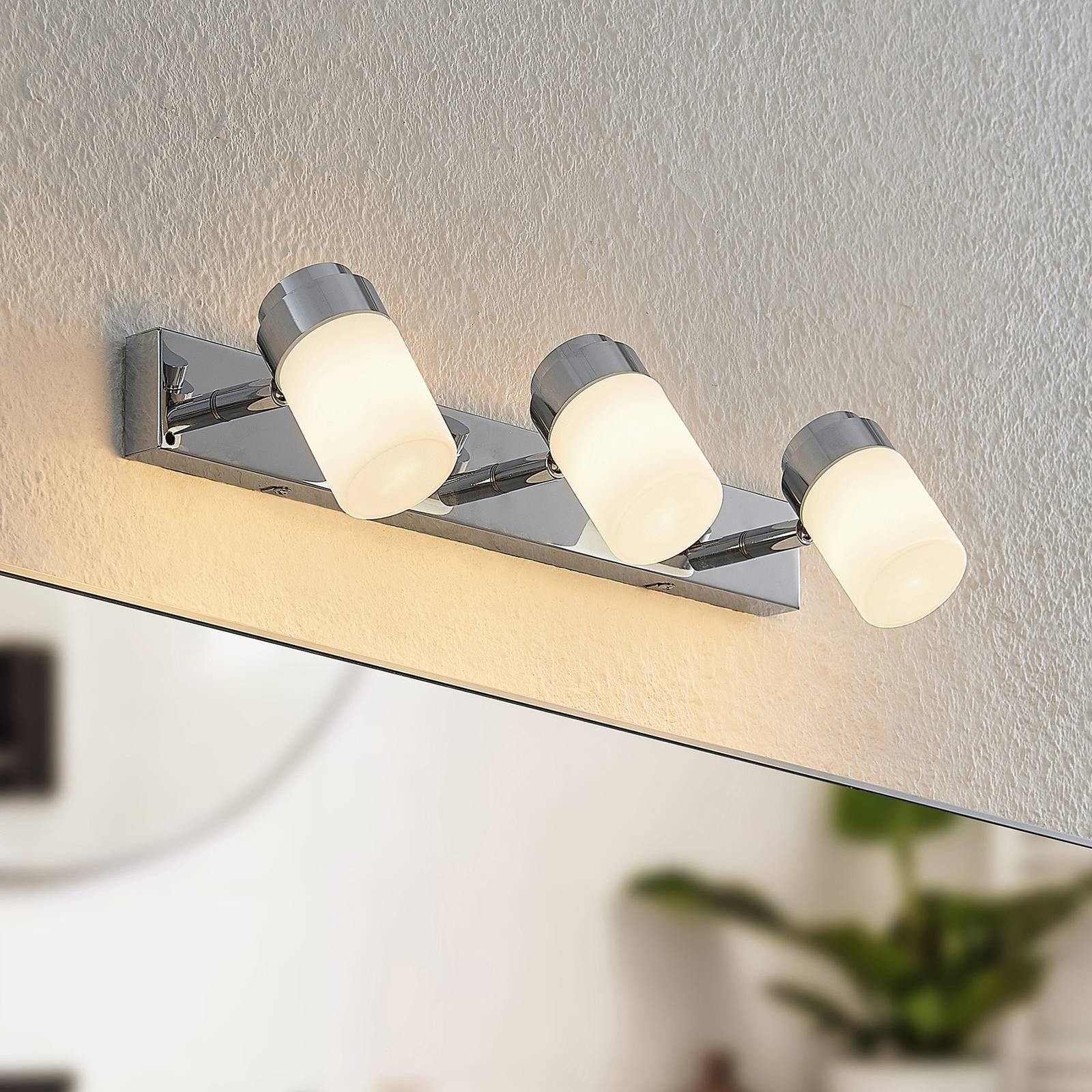 Lindby Deckenstrahler Alimari, Metall, Chrom IP44, 3 x 8 W LED
