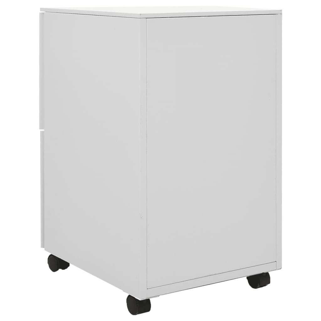 vidaXL Aktenschrank Aktenschrank mit Rollen (1-St) cm Hellgrau Stahl 39x45x67