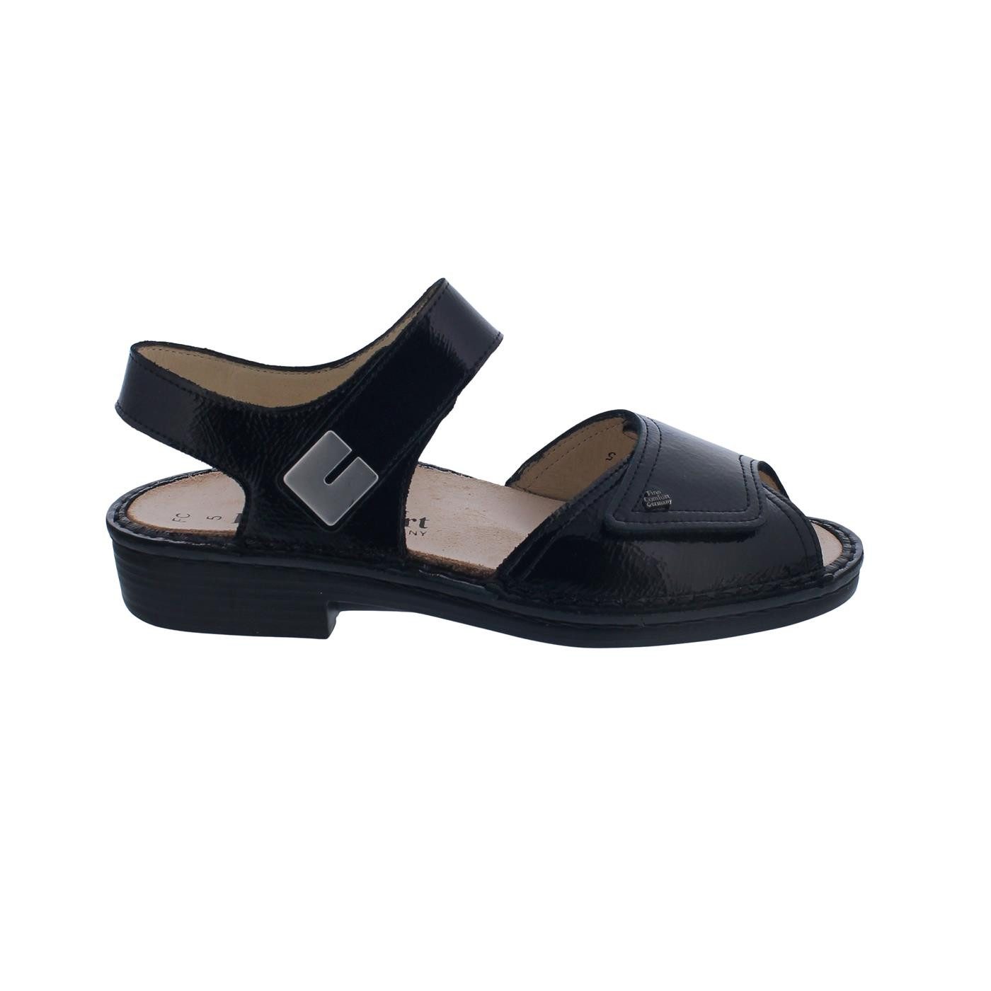 Finn Comfort Finn Comfort Luxor Sandale 2408-022099, Knautschlack-Leder, Schwarz Sandale