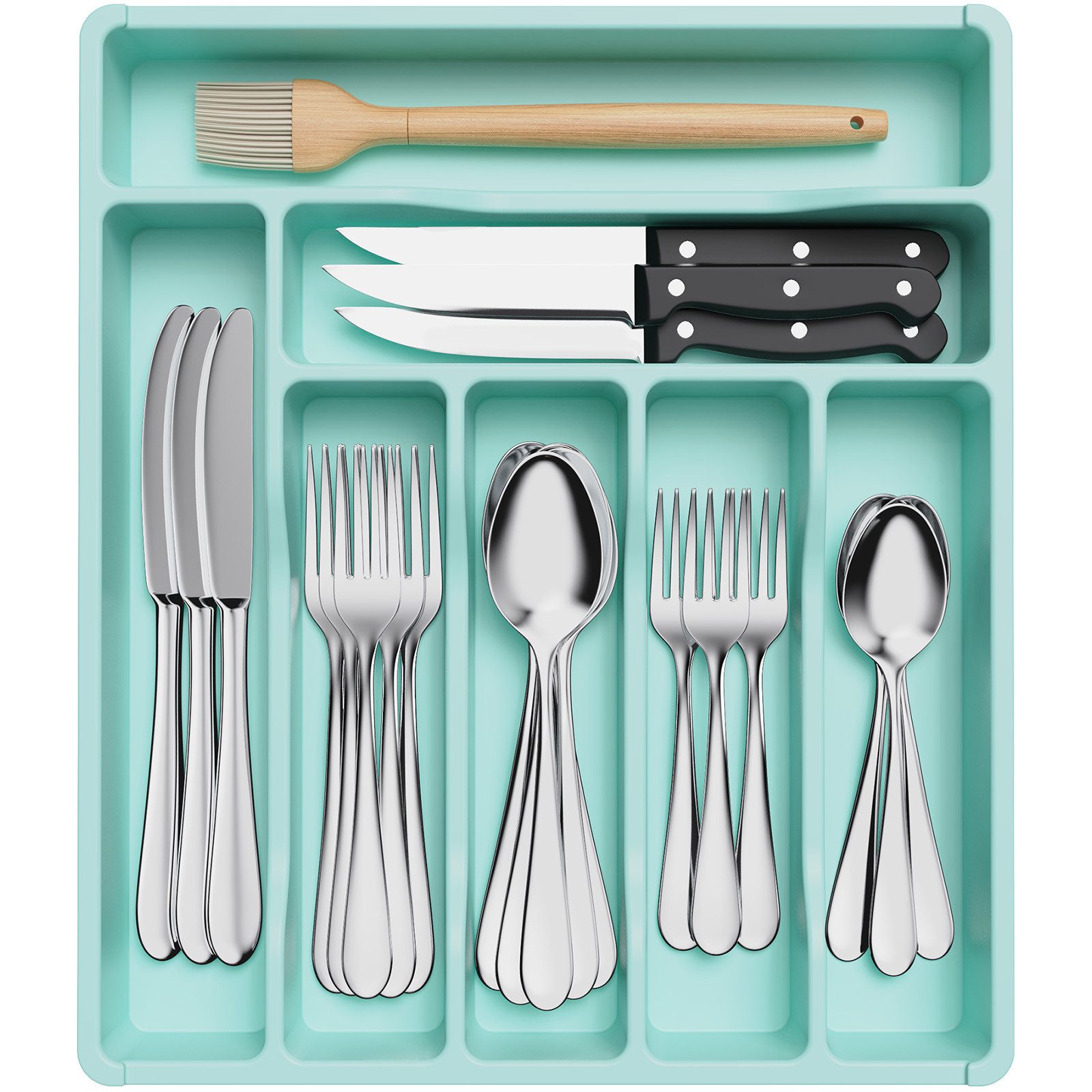 Lifewit Besteckeinsatz Schublade Organizer Küche, 7 günstig online kaufen