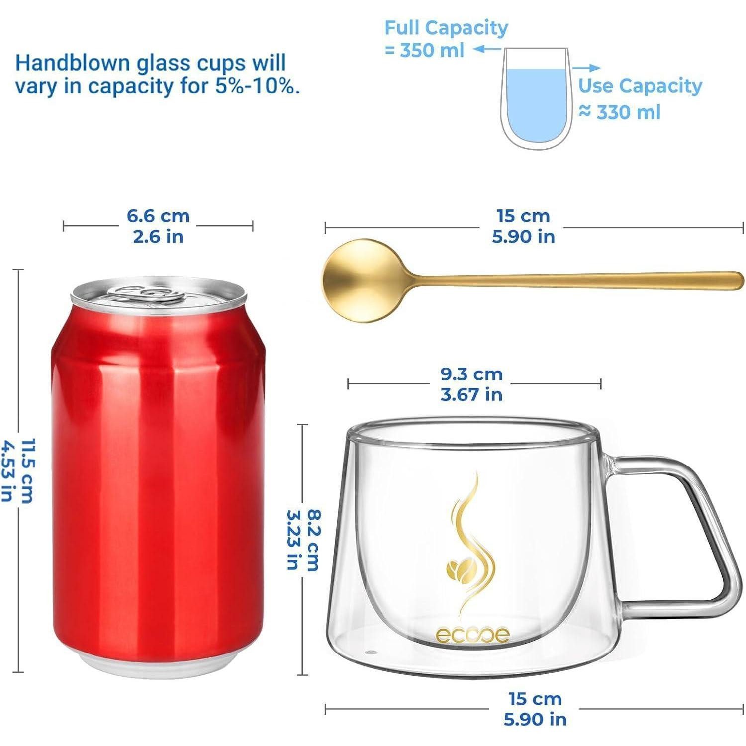 LuxusKollektion Latte-Macchiato-Glas Doppelwandige Kaffeegläser 350ml Latte Macchiato Gläser 2er set