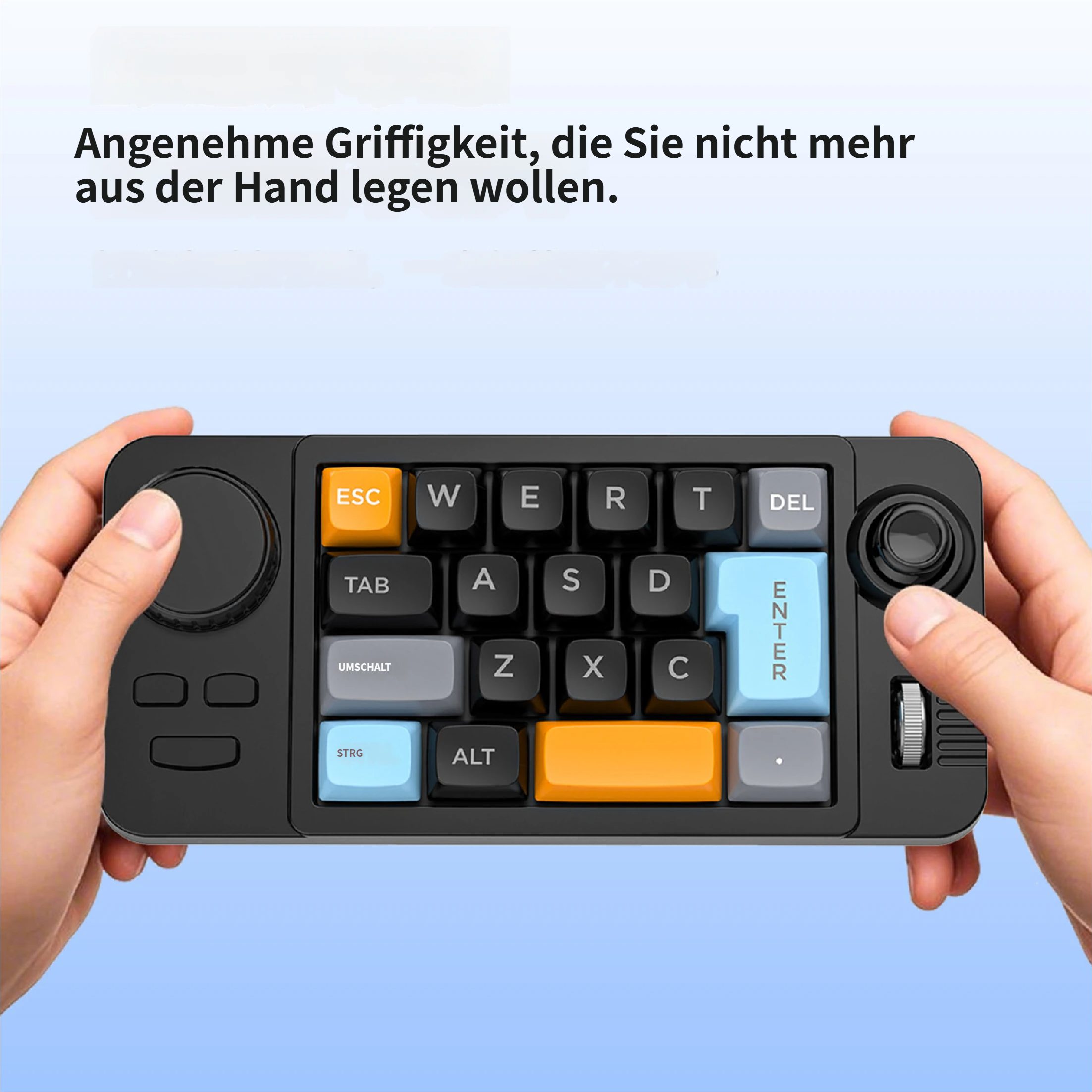 KINSI Einhand-Mechanische Gaming-Tastatur,19 Tasten Hot-Swap Gaming-Tastatur (Makro programmierbar, RGB-Beleuchtung mit Drehknopf & Joystick)