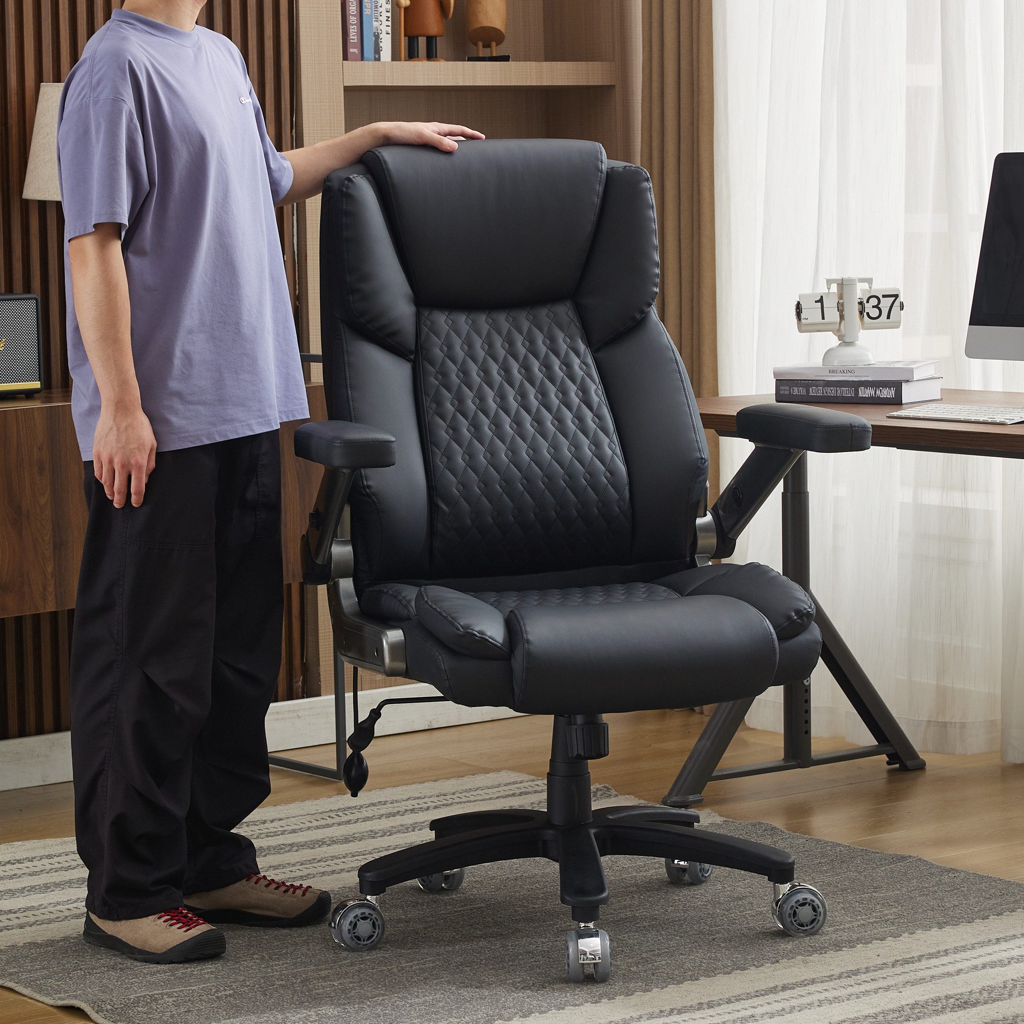 SeedWave Bürostuhl Drehbar Chefsessel 230kg in XXL-Größe mit Aufblasbarer L günstig online kaufen