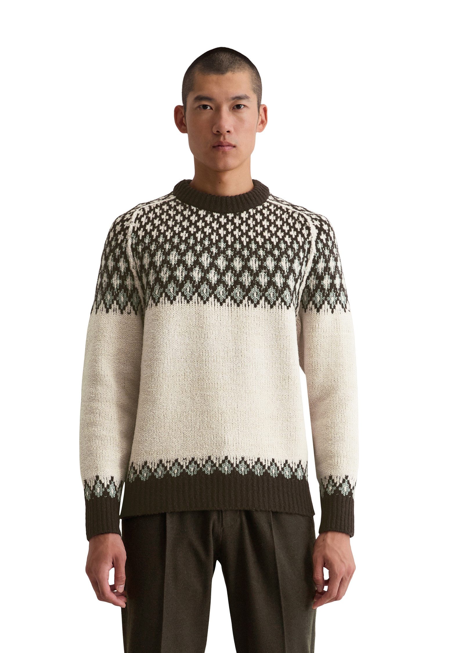 Marc O'Polo Rundhalspullover aus weichem Schurwoll-Mix