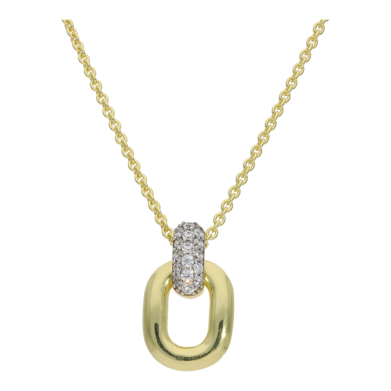 Kettenanhänger Kettenanhänger 925 Silber gold plattiniert Zirkonia JL16-02-0826