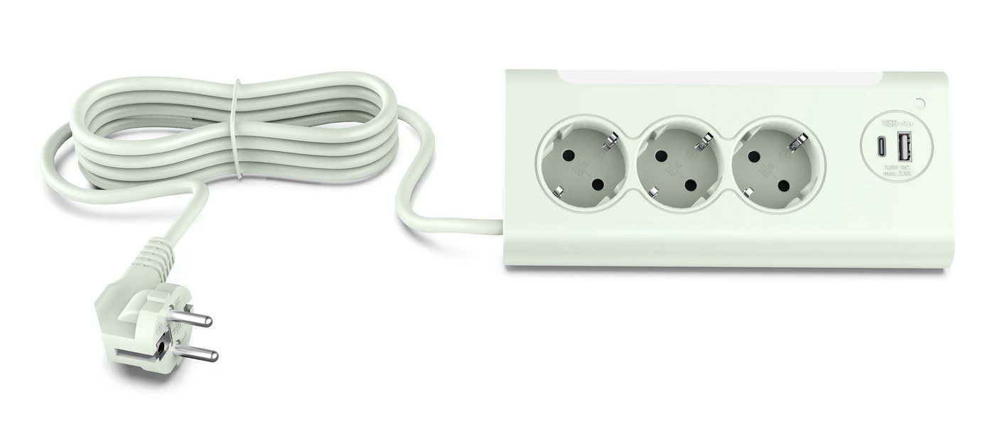 Northpoint Northpoint Ecksteckdosenleiste LED USB USB-C 3 Steckdosen Smarte Dreifach-Steckdosenleiste