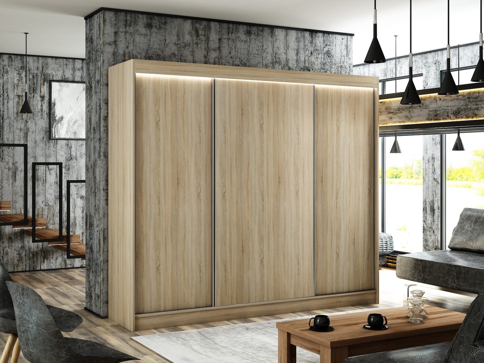 ALTDECOR Schiebetürenschrank BEROG (Kleiderschrank Garderobenschrank mit günstig online kaufen