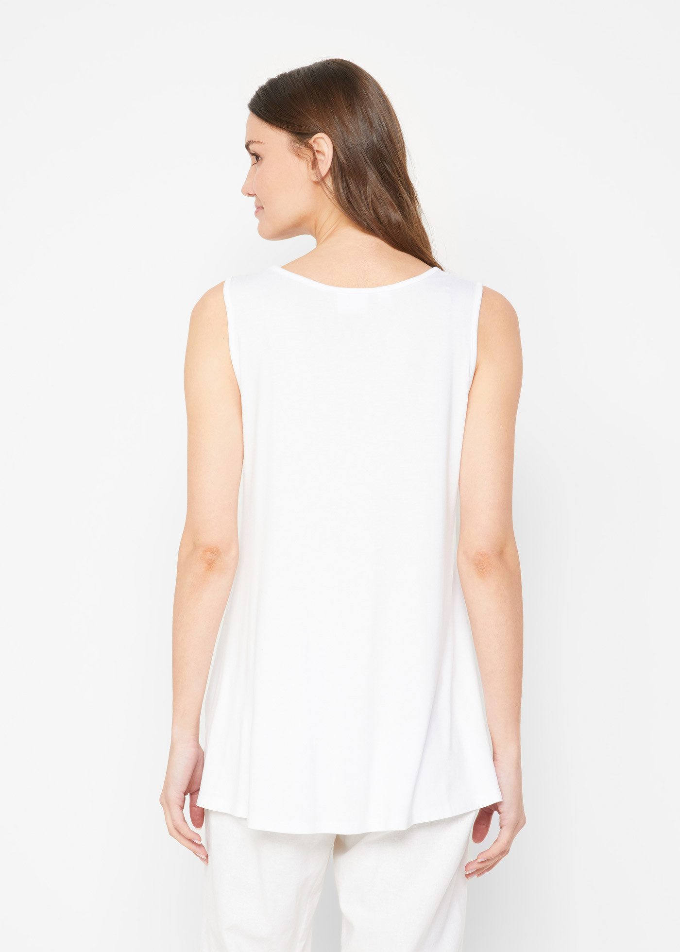 bonprix Shirttop (Packung, 2-tlg) Longtop in dezenter A-Linie, ärmellos, Viskose-Jersey mit Stretch