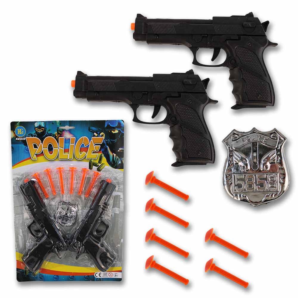 Spiel Polizei Waffe Spielzeug – Kinder Spiel Set mit 2 Pistolen