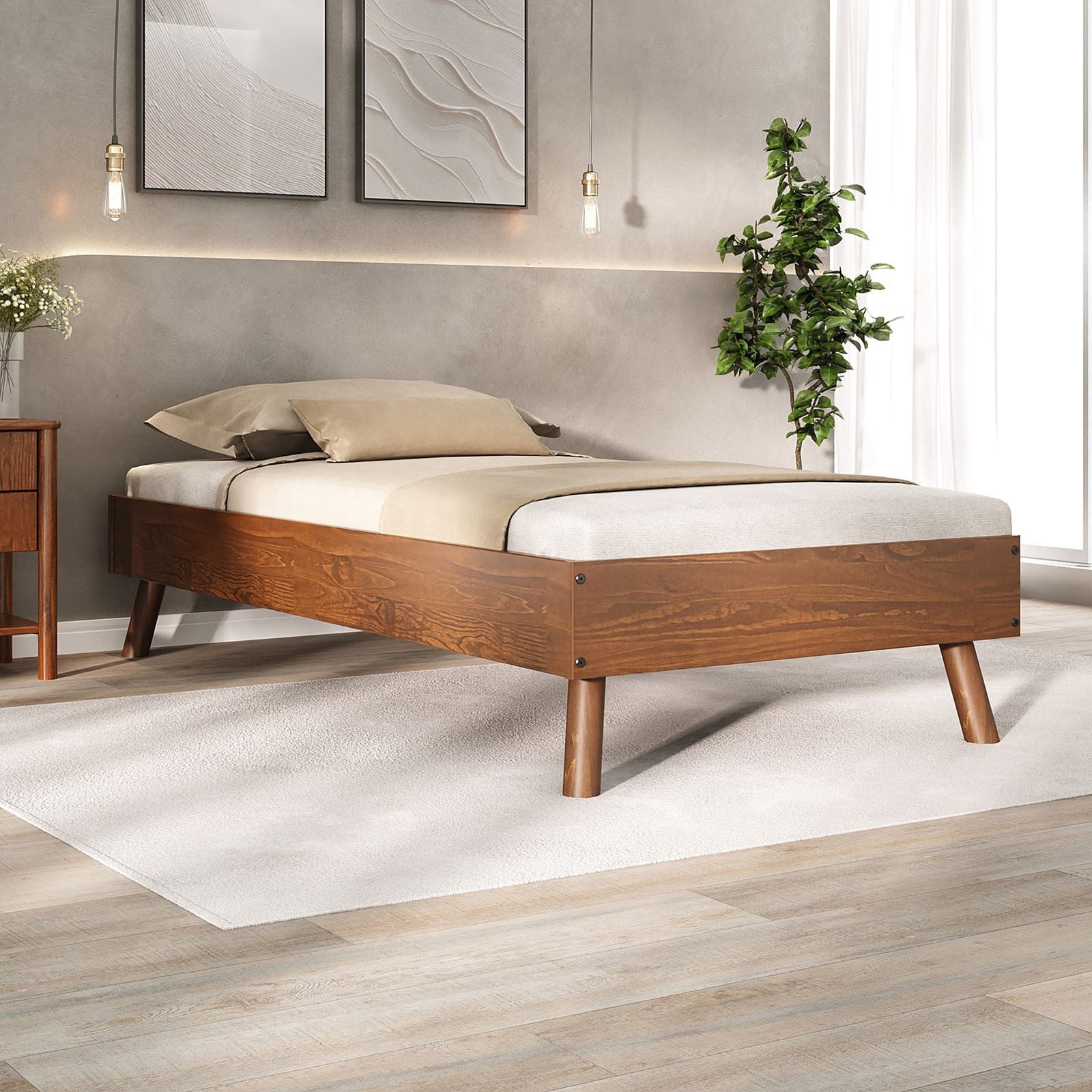 IDIMEX Futonbett KARRI, Einzellbett 90x200 cm aus Massivholz kastanie farbe günstig online kaufen