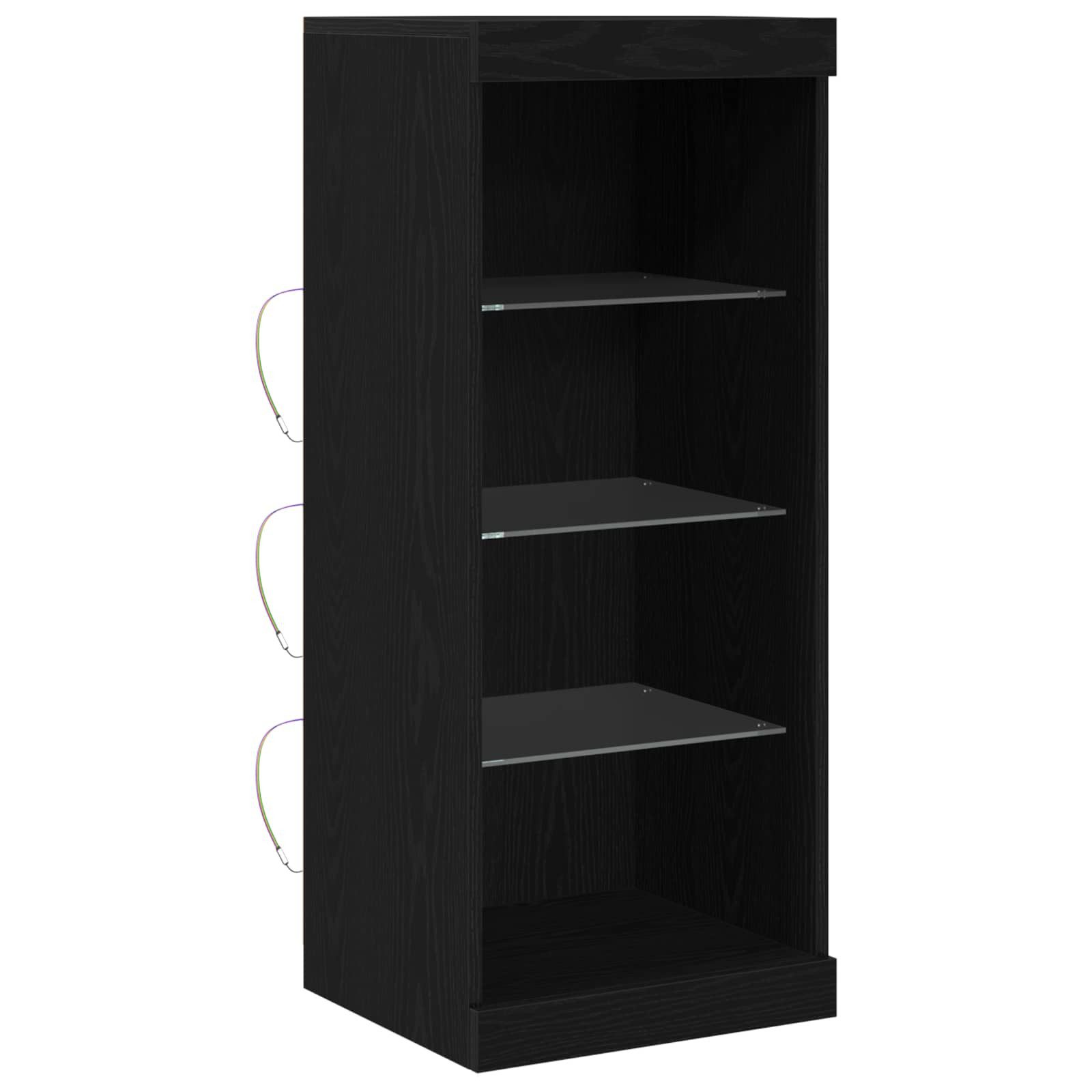 vidaXL Sideboard LED-Sideboard Schwarz Eichen-Optik 41 x 37 x 100 cm (1 St)