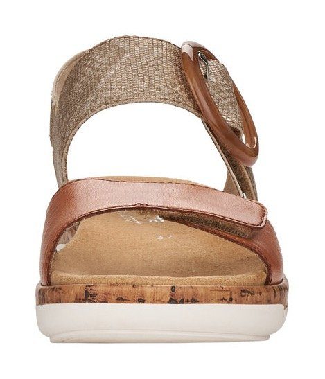 taupe-braun mit Sandale Remonte praktischem Klettverschluss