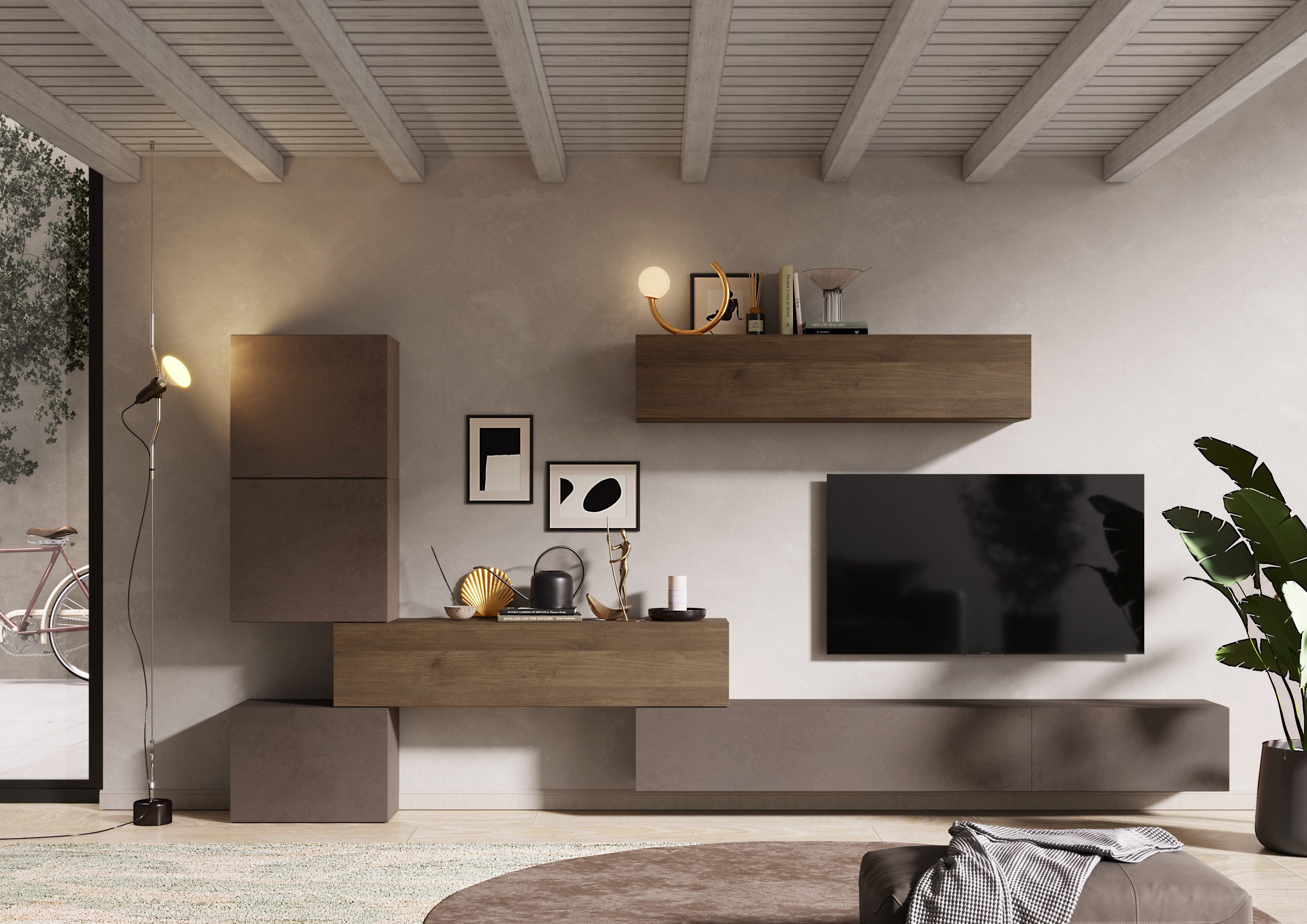 Home affaire Wohnwand Infinity, 7tlg. Breite 340 cm, Höhe variabel, Schrankwand, Anbauwand, (7-St), (Lowboard hängend 2tlg., 2x Hängeschr., …