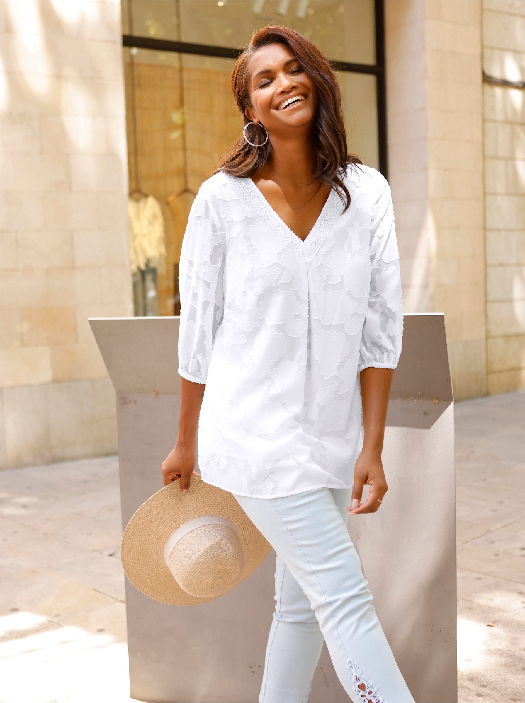 Witt Klassische Bluse Longbluse 3/4-Arm günstig online kaufen