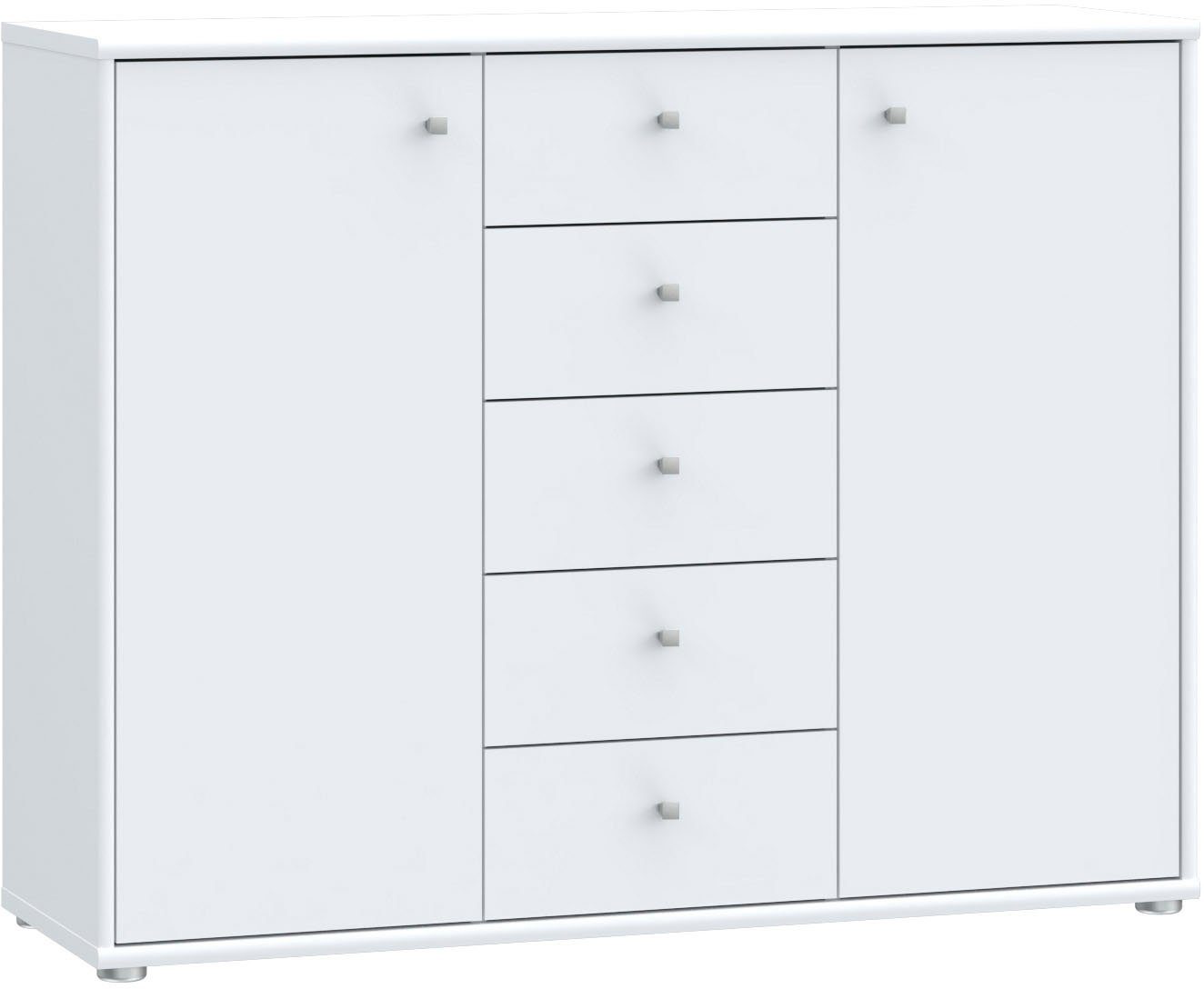 FORTE Kommode Tempra, Kommode, 2 Türen, 5 Schubkästen, viel Stauraum, Breite 108,8 cm