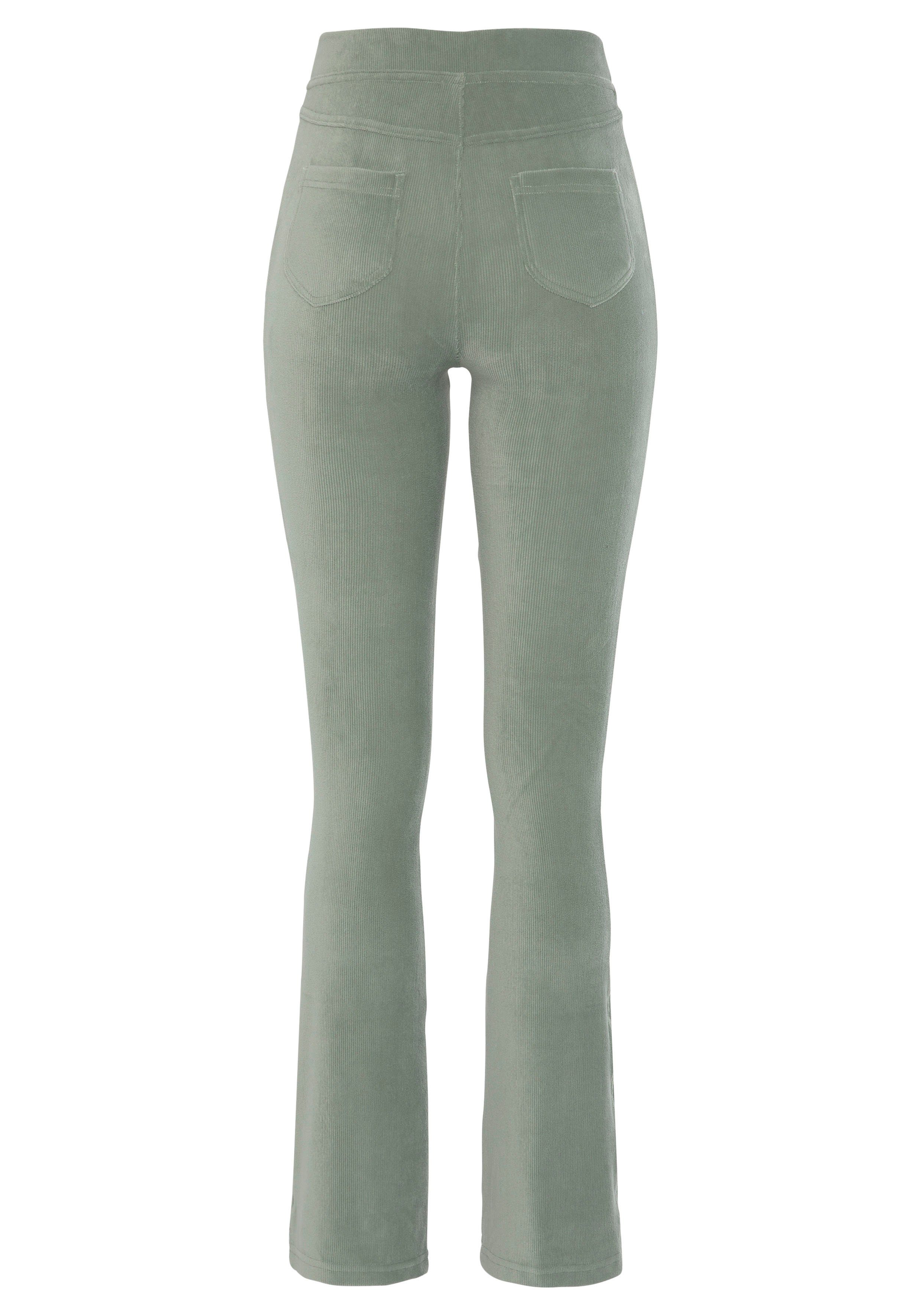 aus Loungewear grün Material weichem Jazzpants Cord-Optik, mint in LASCANA
