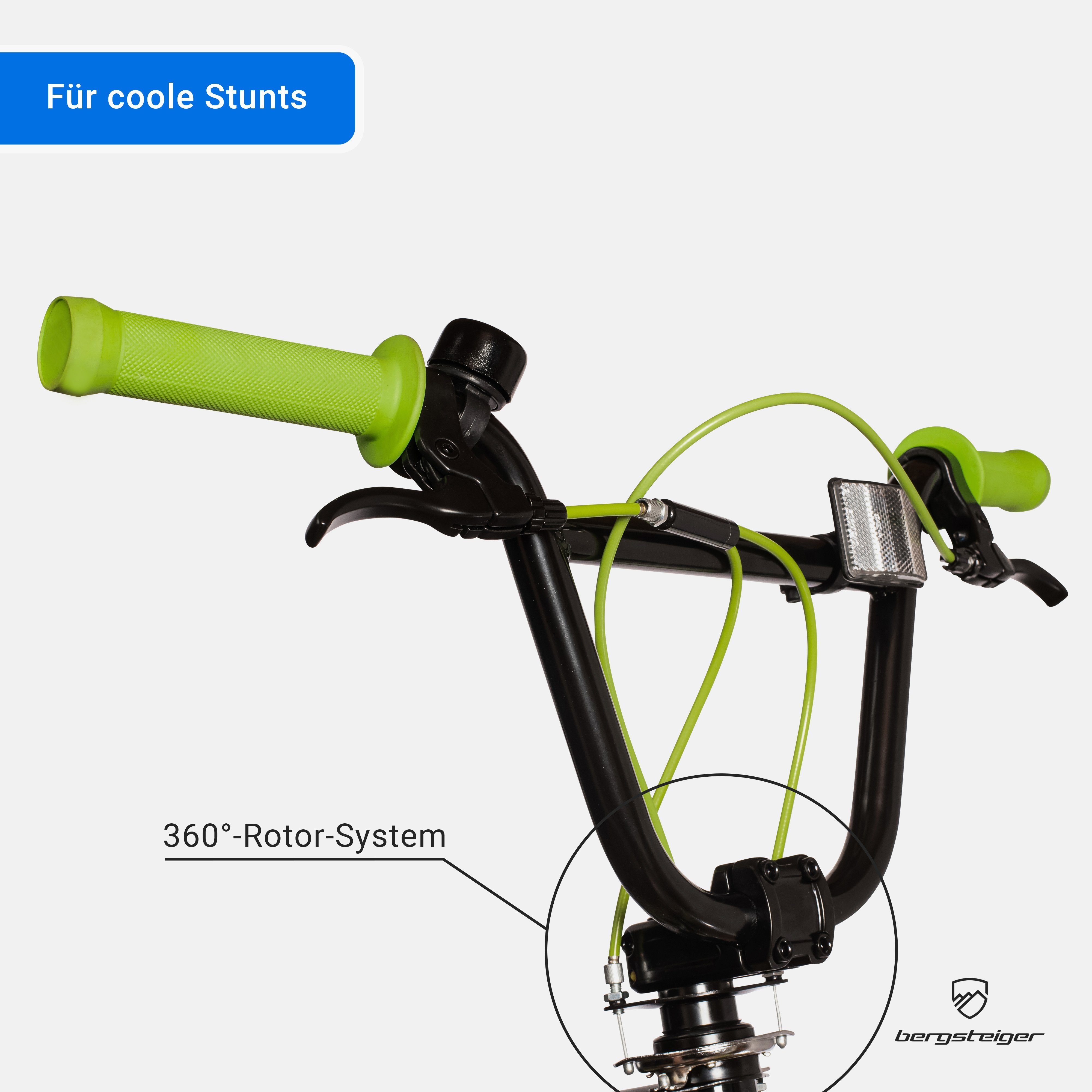 bergsteiger BMX-Rad Halifax 20 Zoll, 360° Rotor-System, Freestyle, Mädchen, Jungen, 1 Gang, U-Bremse