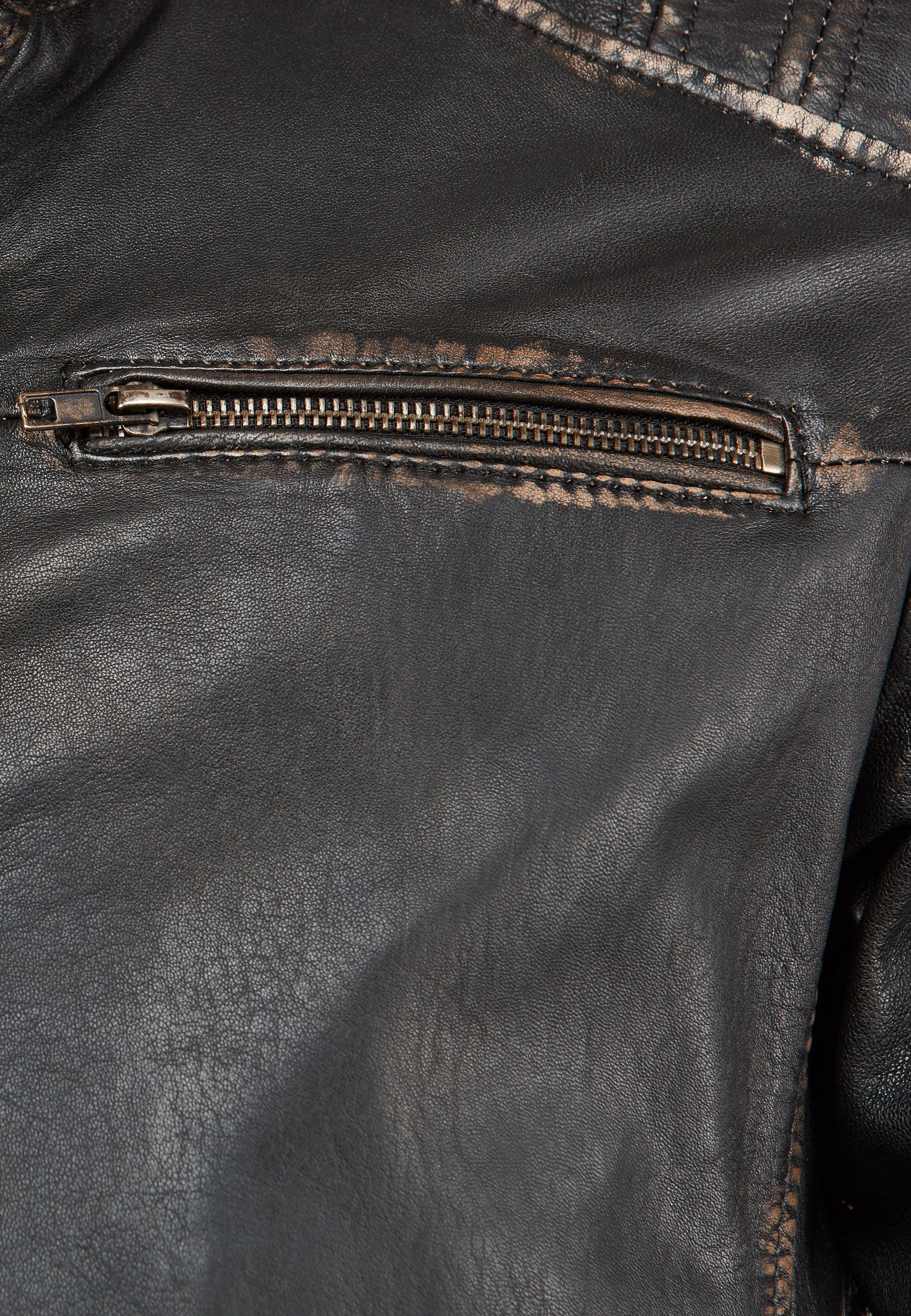 Lederjacke SANDFORD weichem schwarz Lammnappaleder Hergestellt Jilani aus