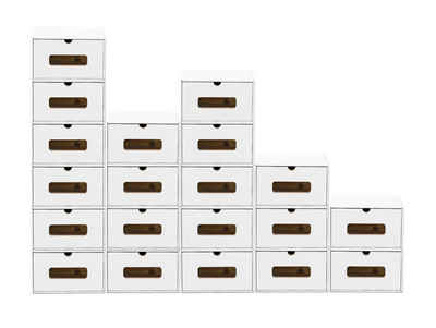 BigDean Schuhbox 20 Boxen stapelbar mit Sichtfenster & Schublade Schuhe Spielzeug etc. (20 St)
