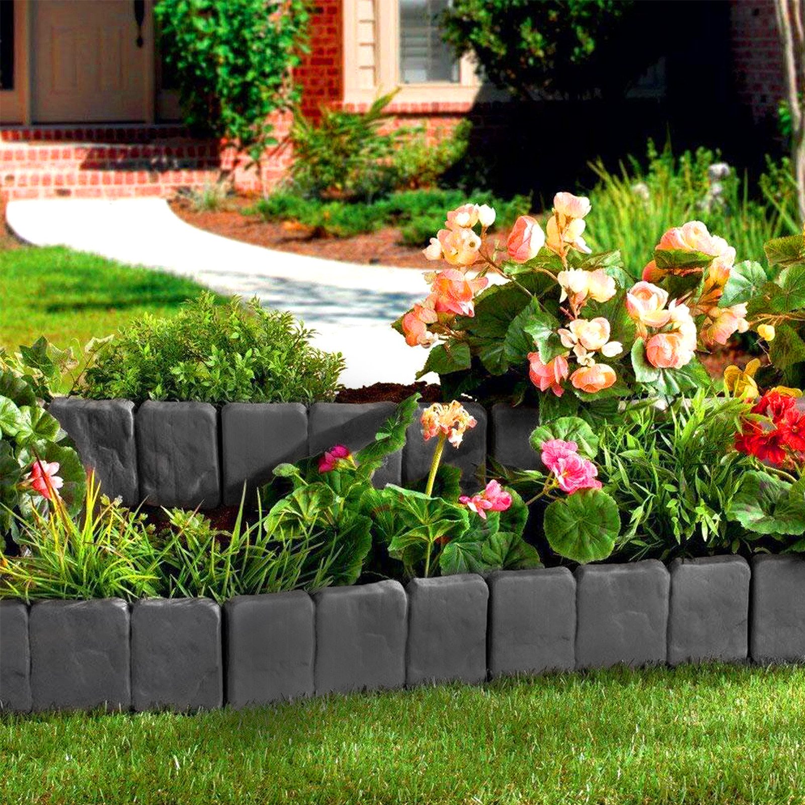 FIVMEN Palisade Rasenkantenstreifen, Mähkante dekorativ für Garten, 1 Element BxHxT: 25x23x1cm
