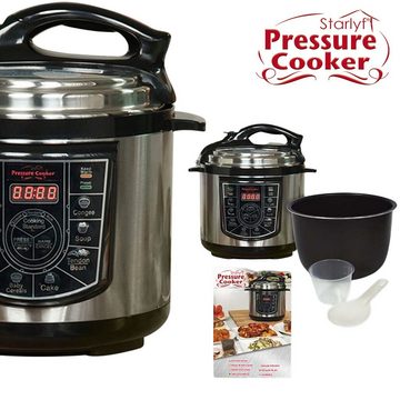 Starlyf Reiskocher Pressure Cooker, 800 W, Schnellkochtopf, Multikocher, 8 Programme, Antihaftbeschichtung