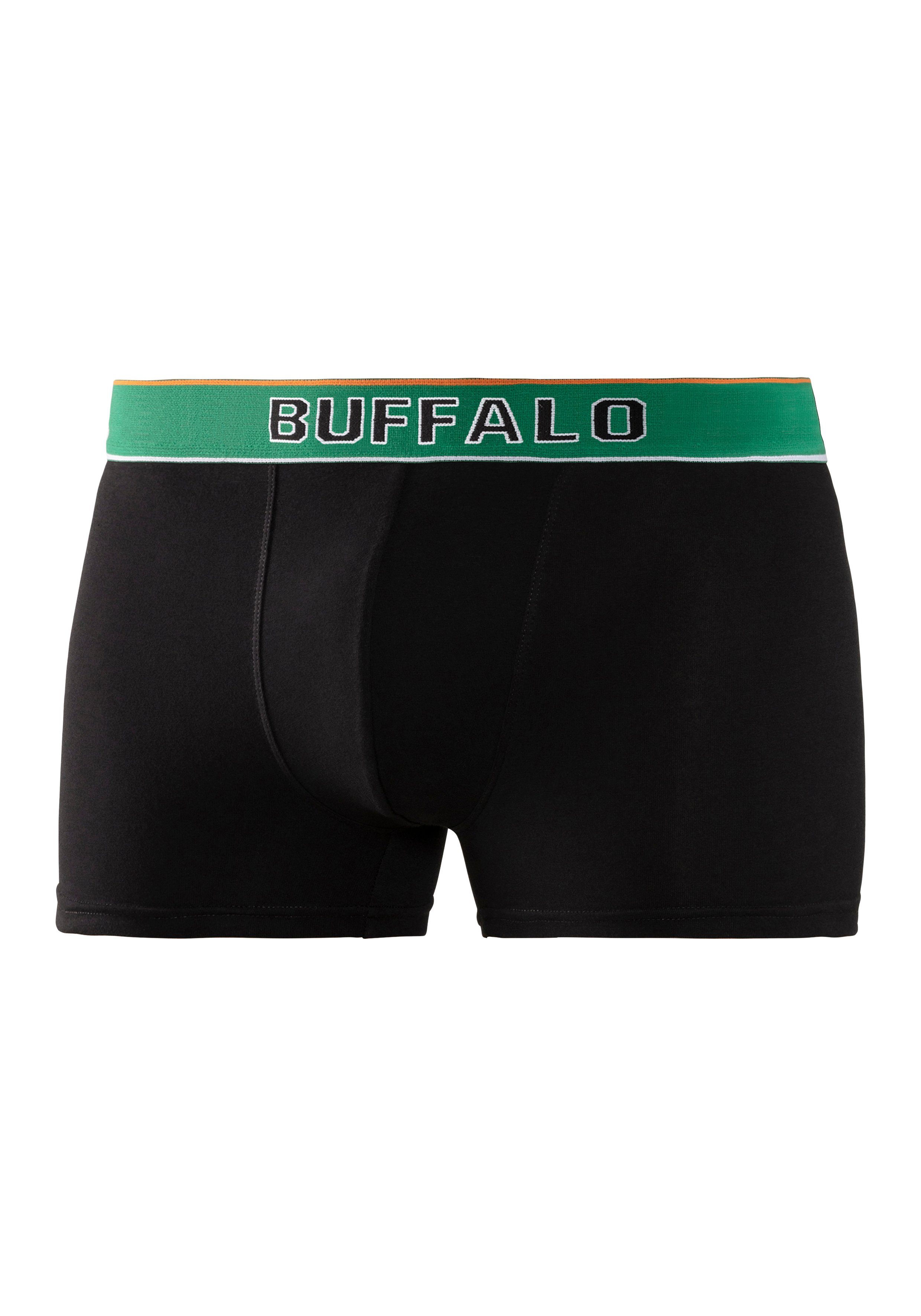 Buffalo College im schwarz-navy, schwarz, Boxer Design (Packung, Webbund schwarz-grün 3-St)