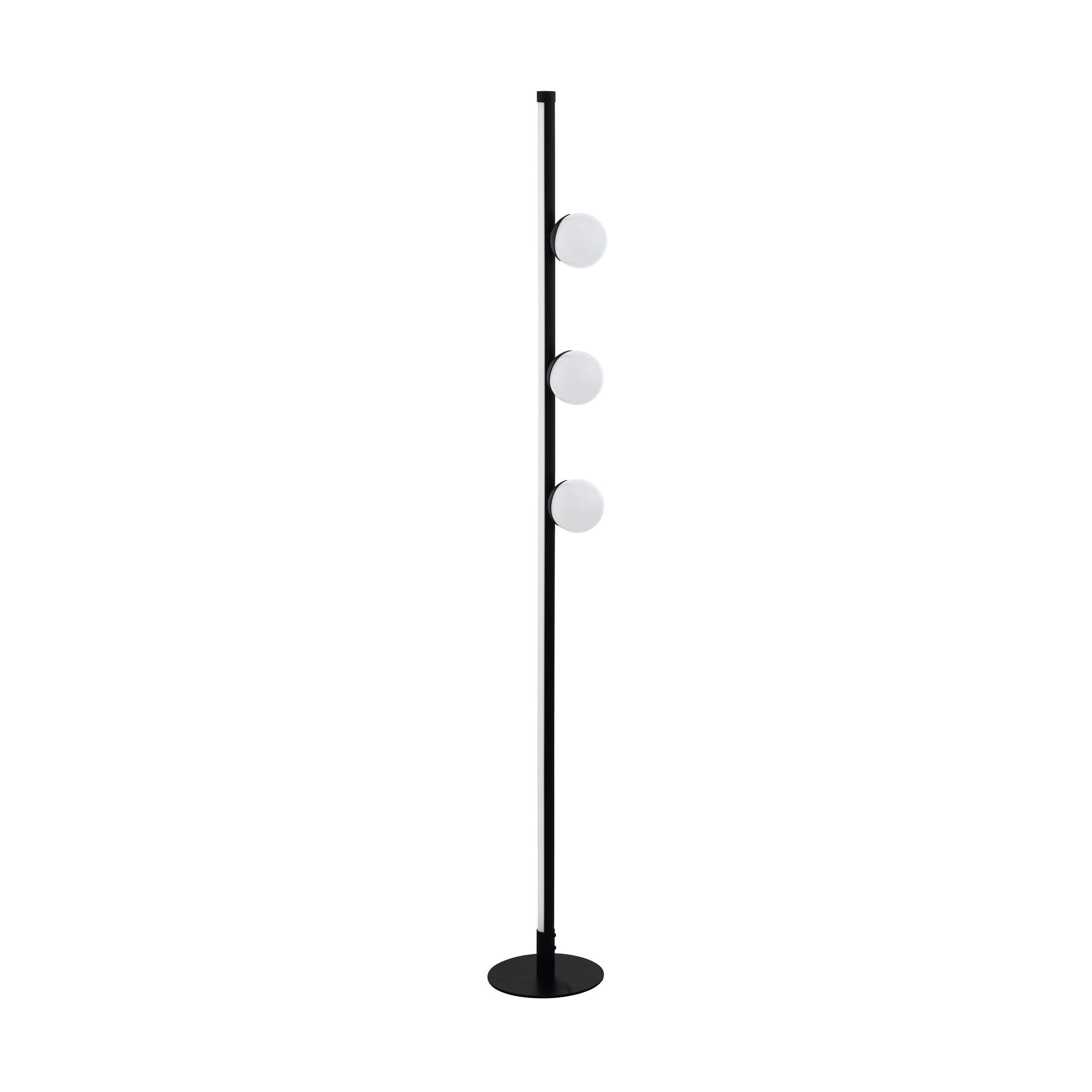 EGLO LED Stehlampe Phianeros, Leuchtmittel inklusive, Stehleuchte, in Schwar und Weiß, Lampe mit Tritt-Schalter