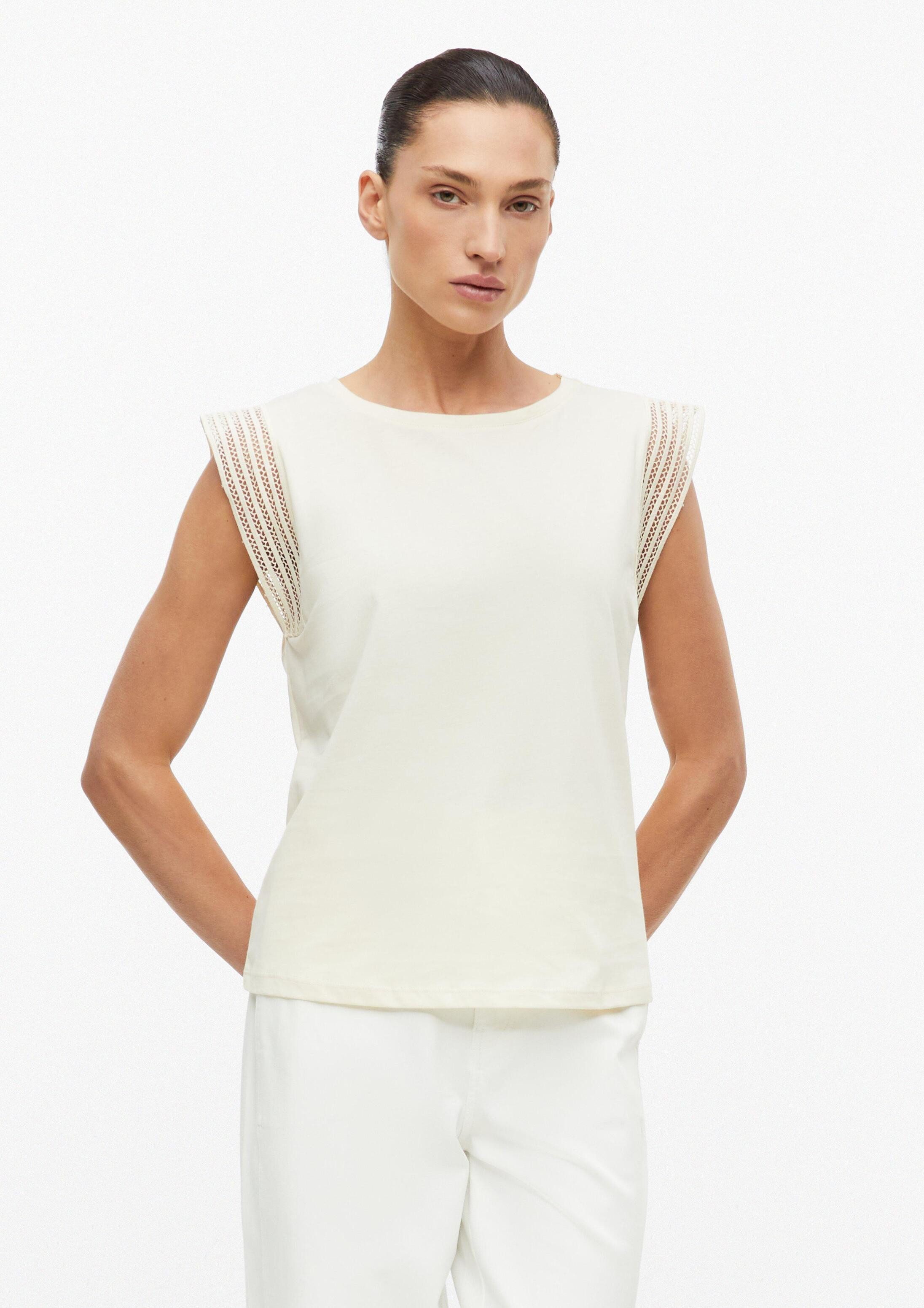 s.Oliver Muskelshirt T-Shirt Ärmelloses Jersey-T-Shirt mit Spitze